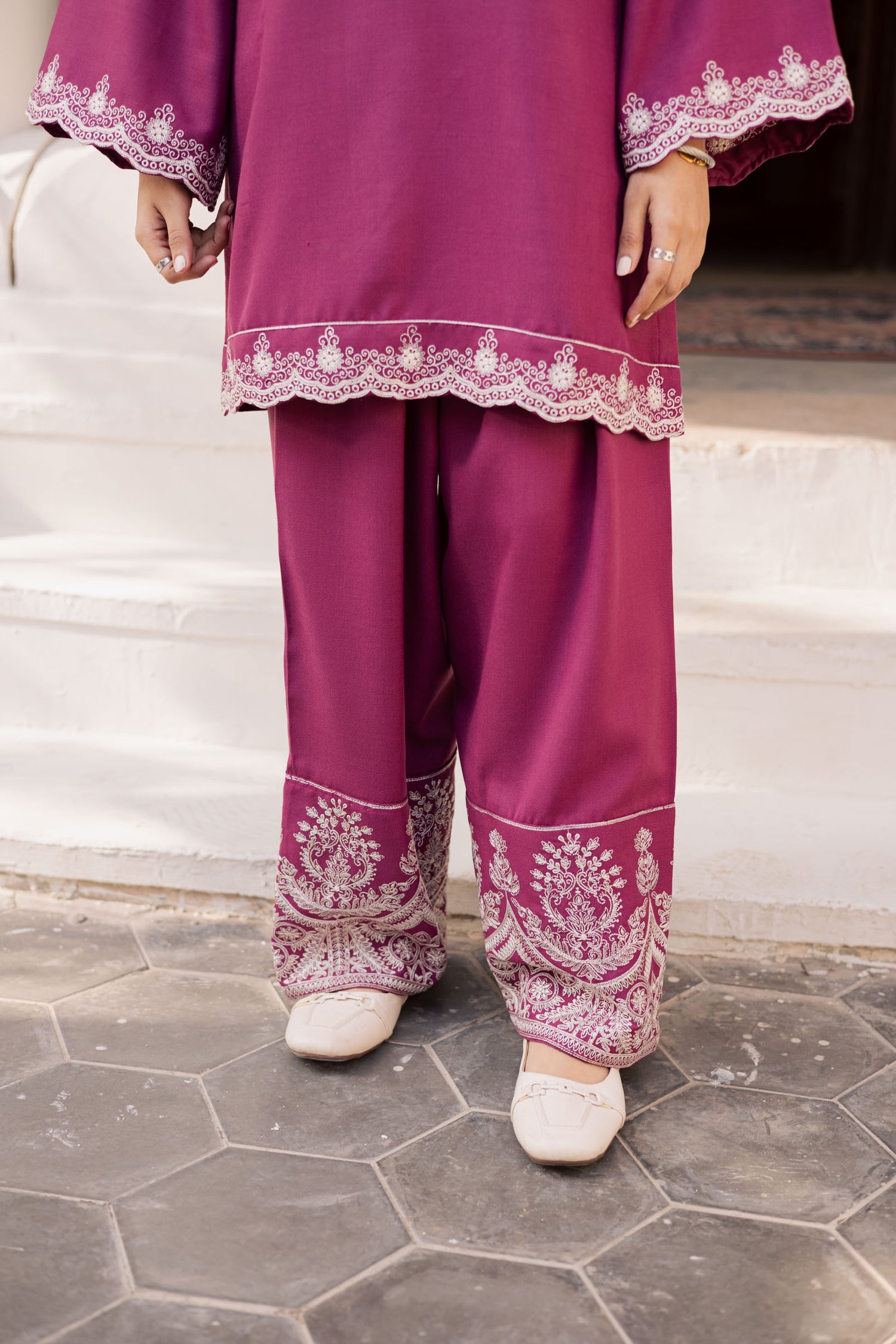 2PC Winter Embroidered Dress - 1195