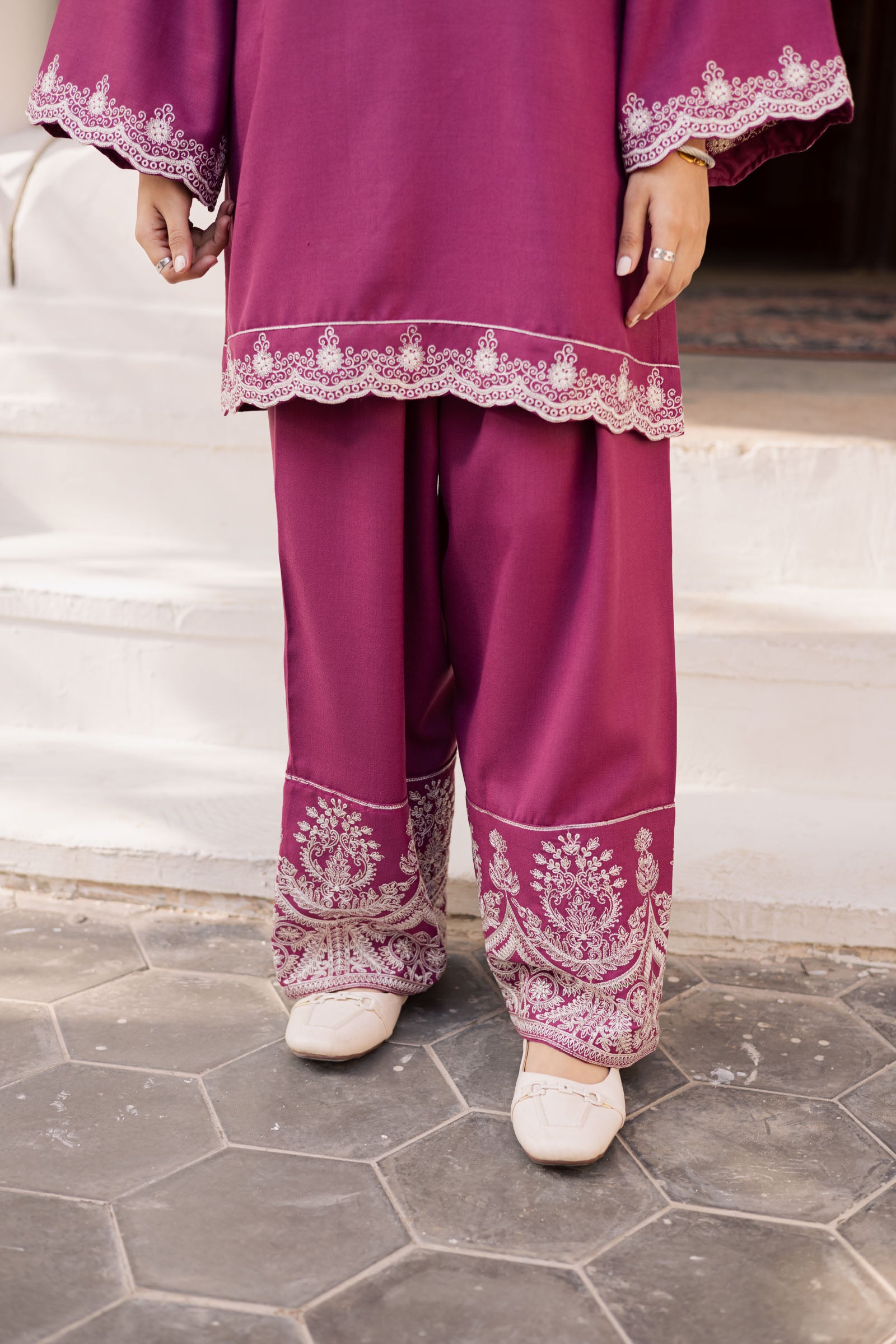 2PC Winter Embroidered Dress - 1195