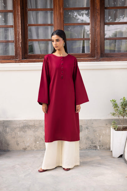 2 PC Khaddar Solid CSK 02 - Maroon