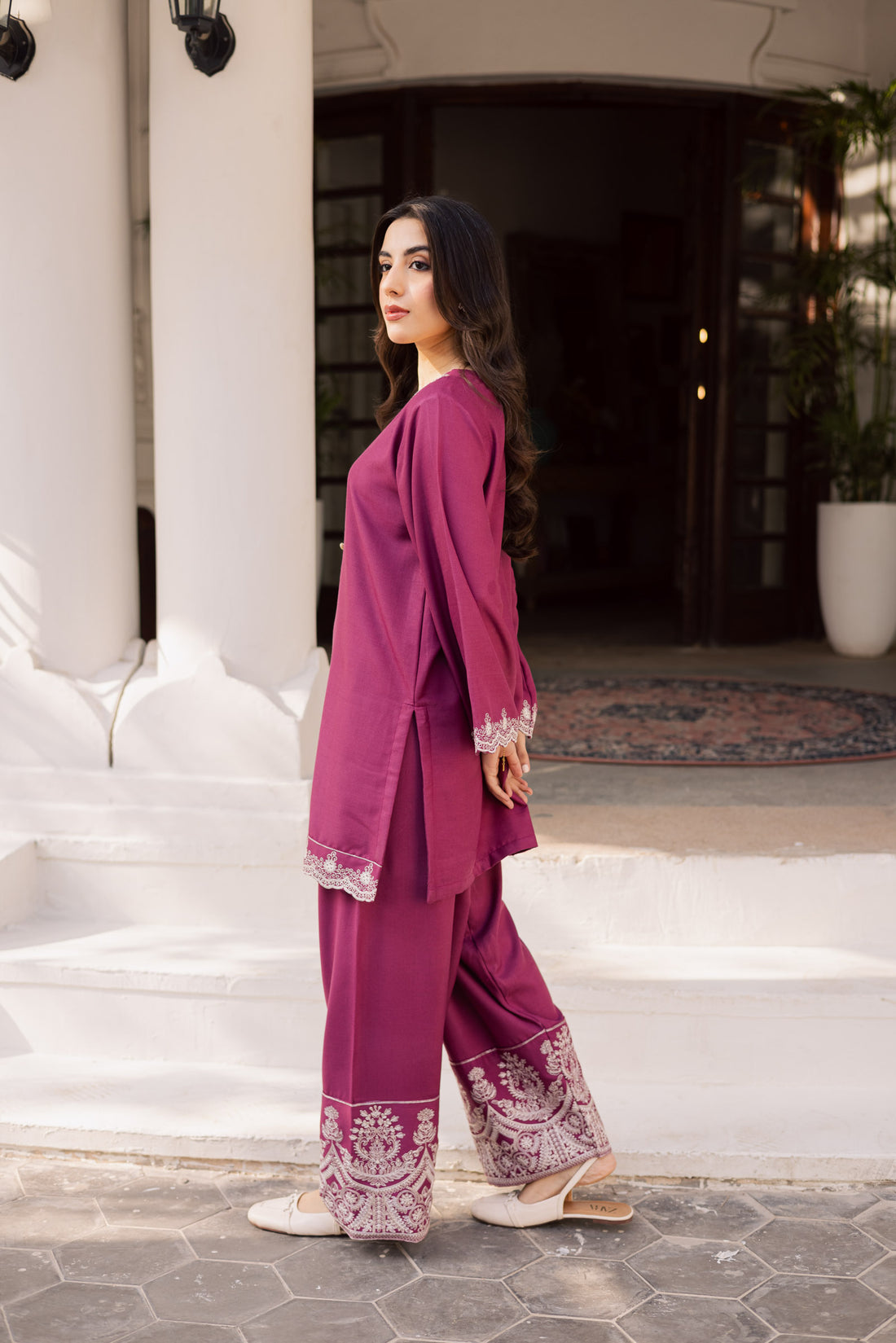 2PC Winter Embroidered Dress - 1195