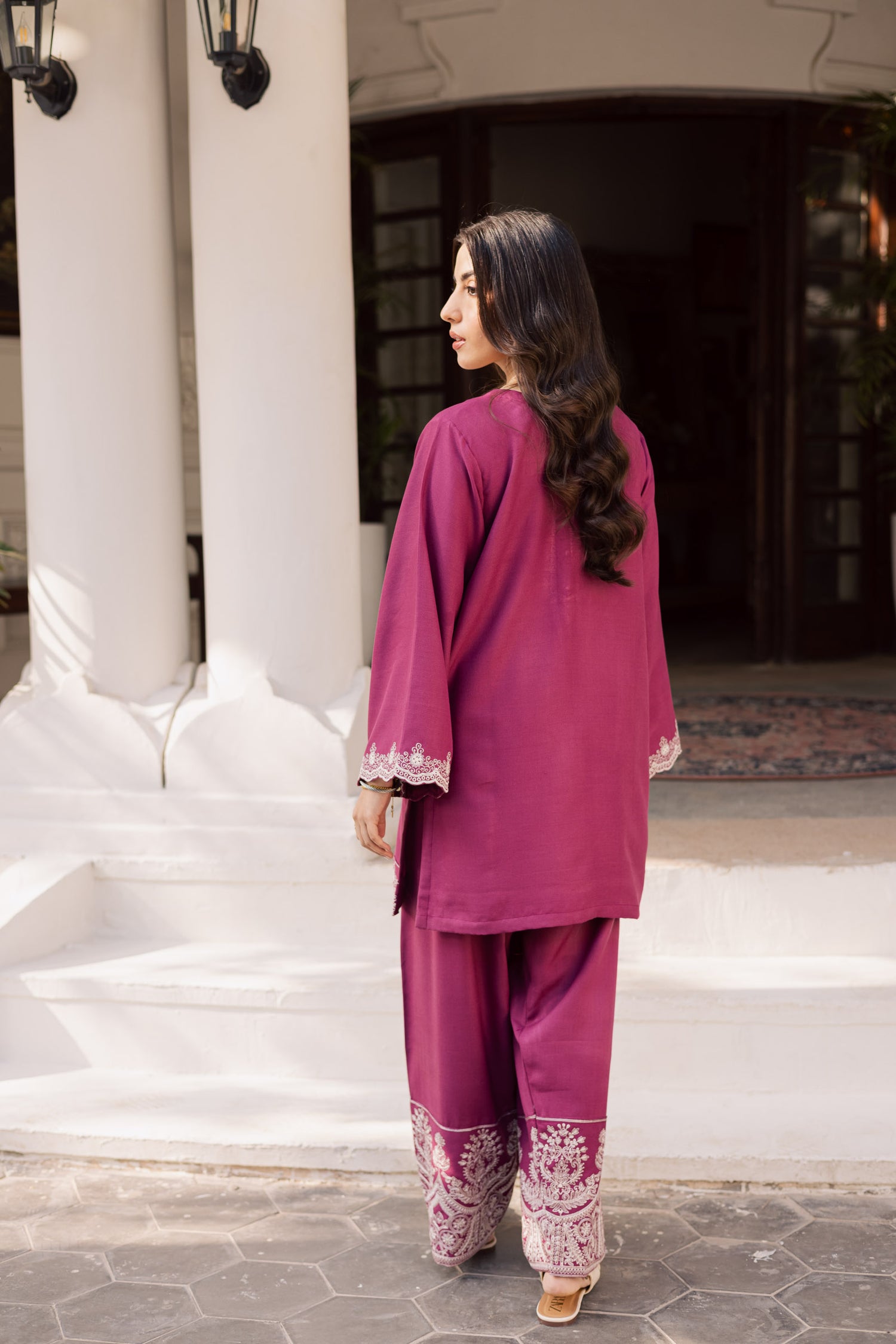 2PC Winter Embroidered Dress - 1195