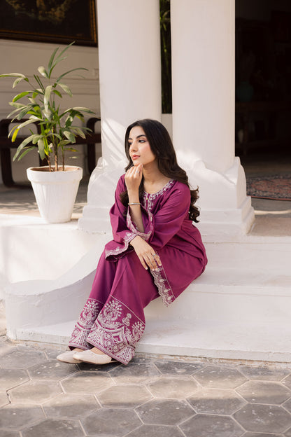 2PC Winter Embroidered Dress - 1195