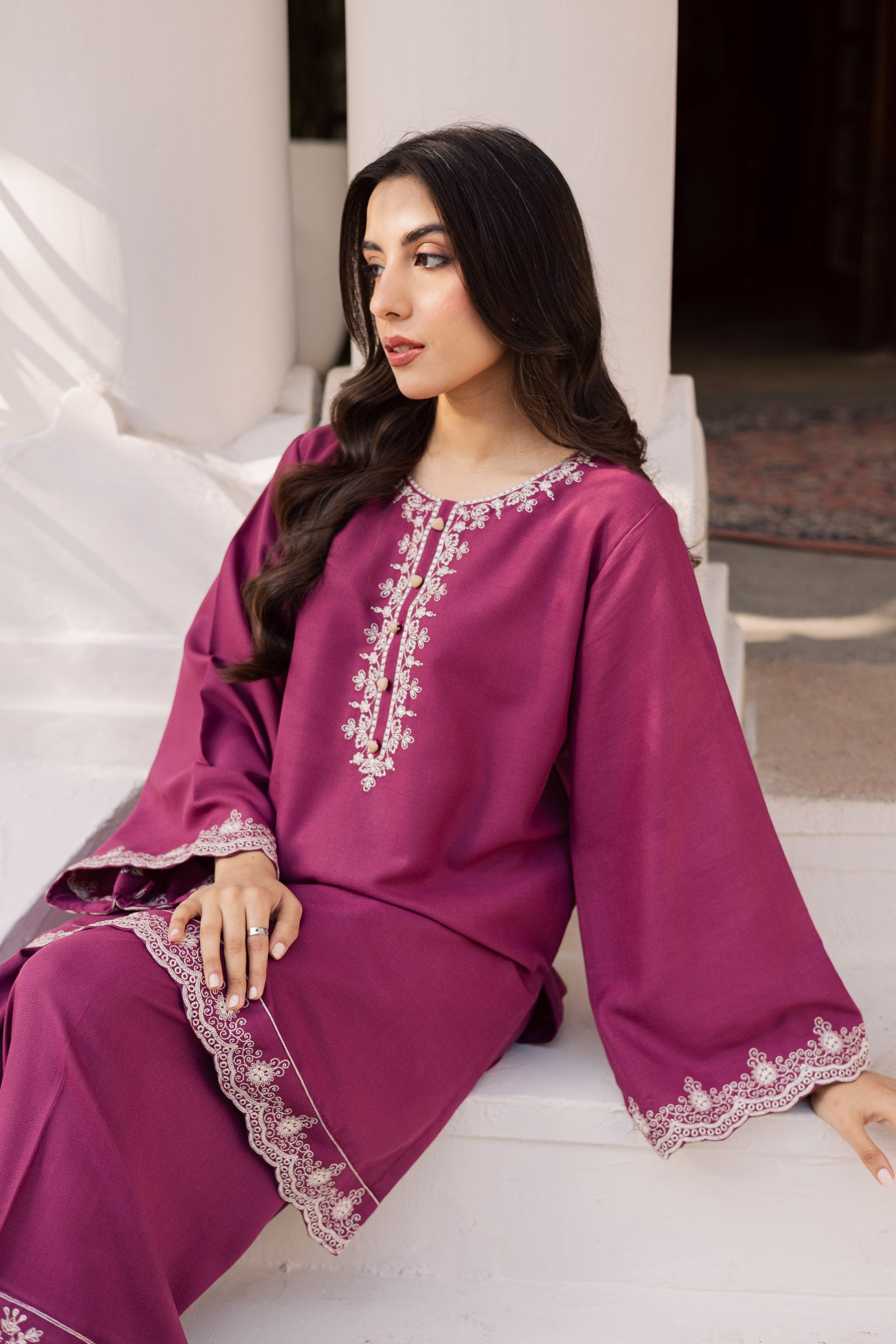 2PC Winter Embroidered Dress - 1195