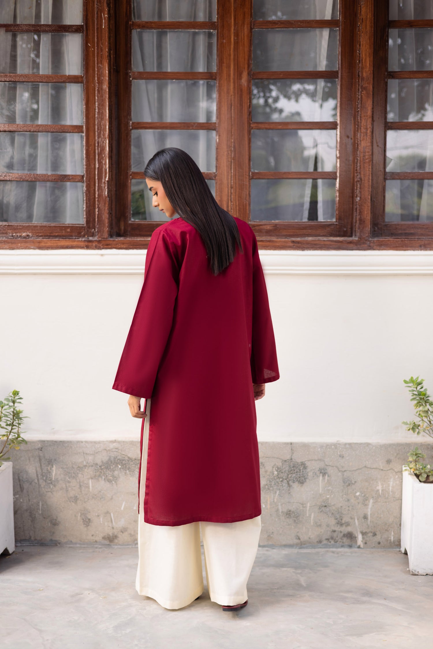 2 PC Khaddar Solid CSK 02 - Maroon