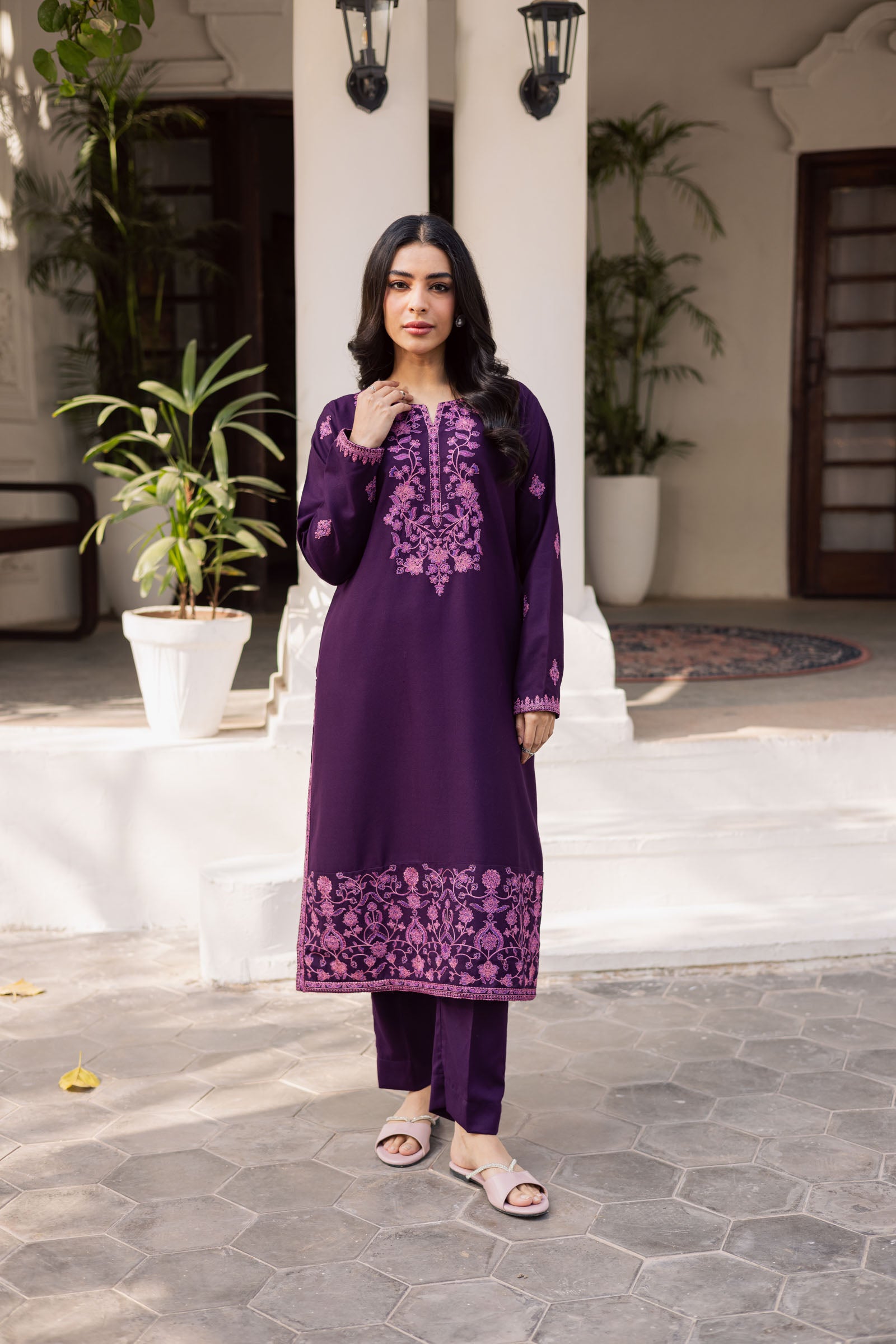 2PC Winter Embroidered Dress-1178