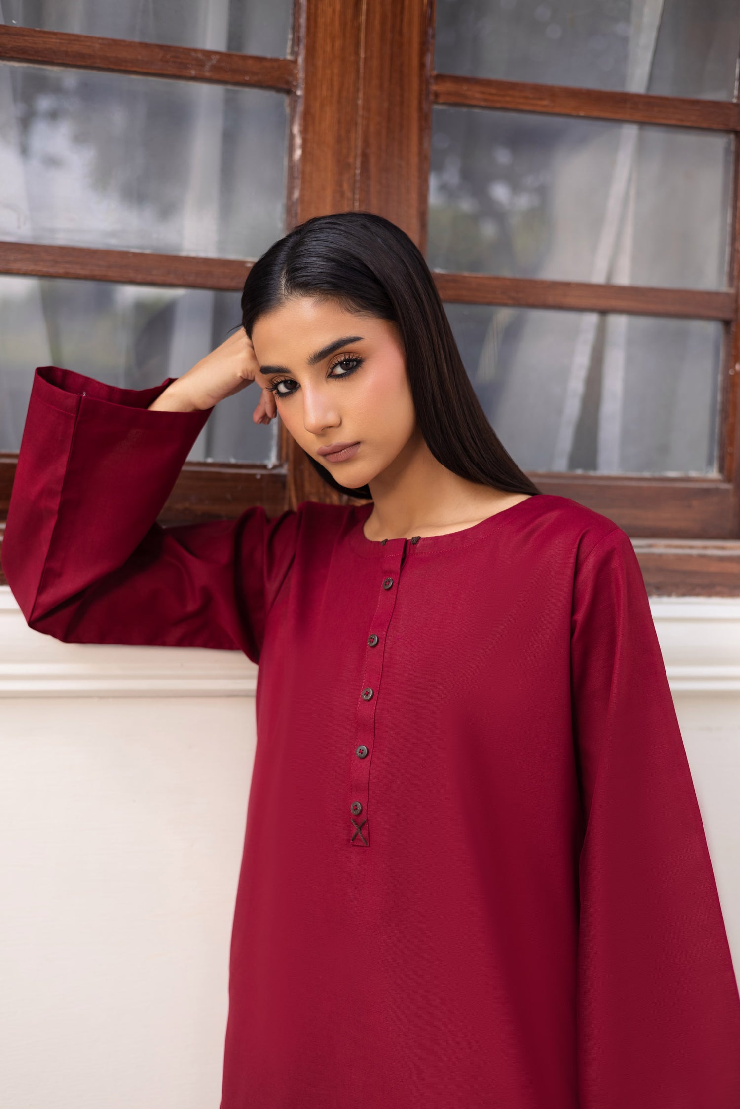 2 PC Khaddar Solid CSK 02 - Maroon