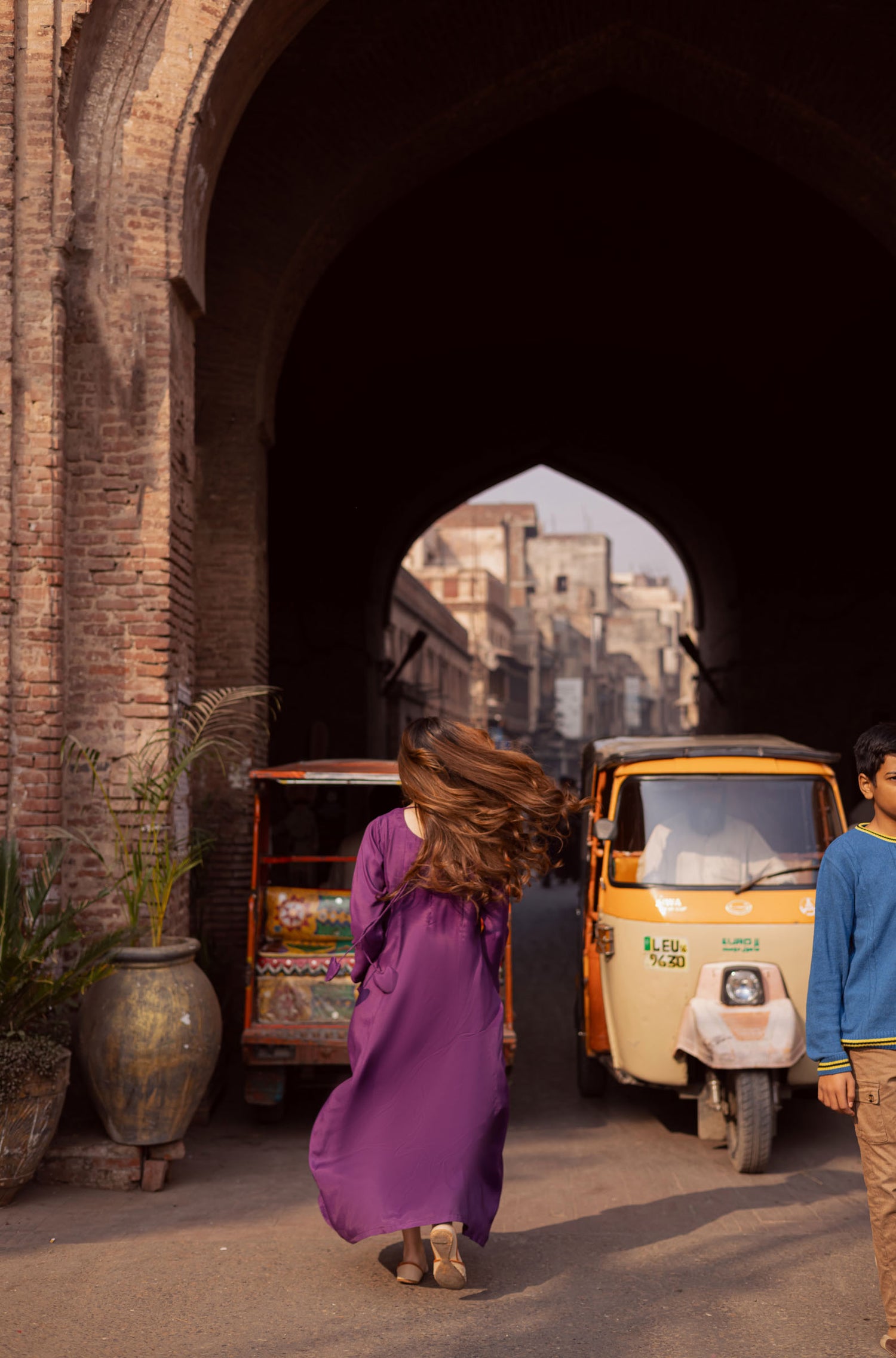 Raw Silk Frock-Purple