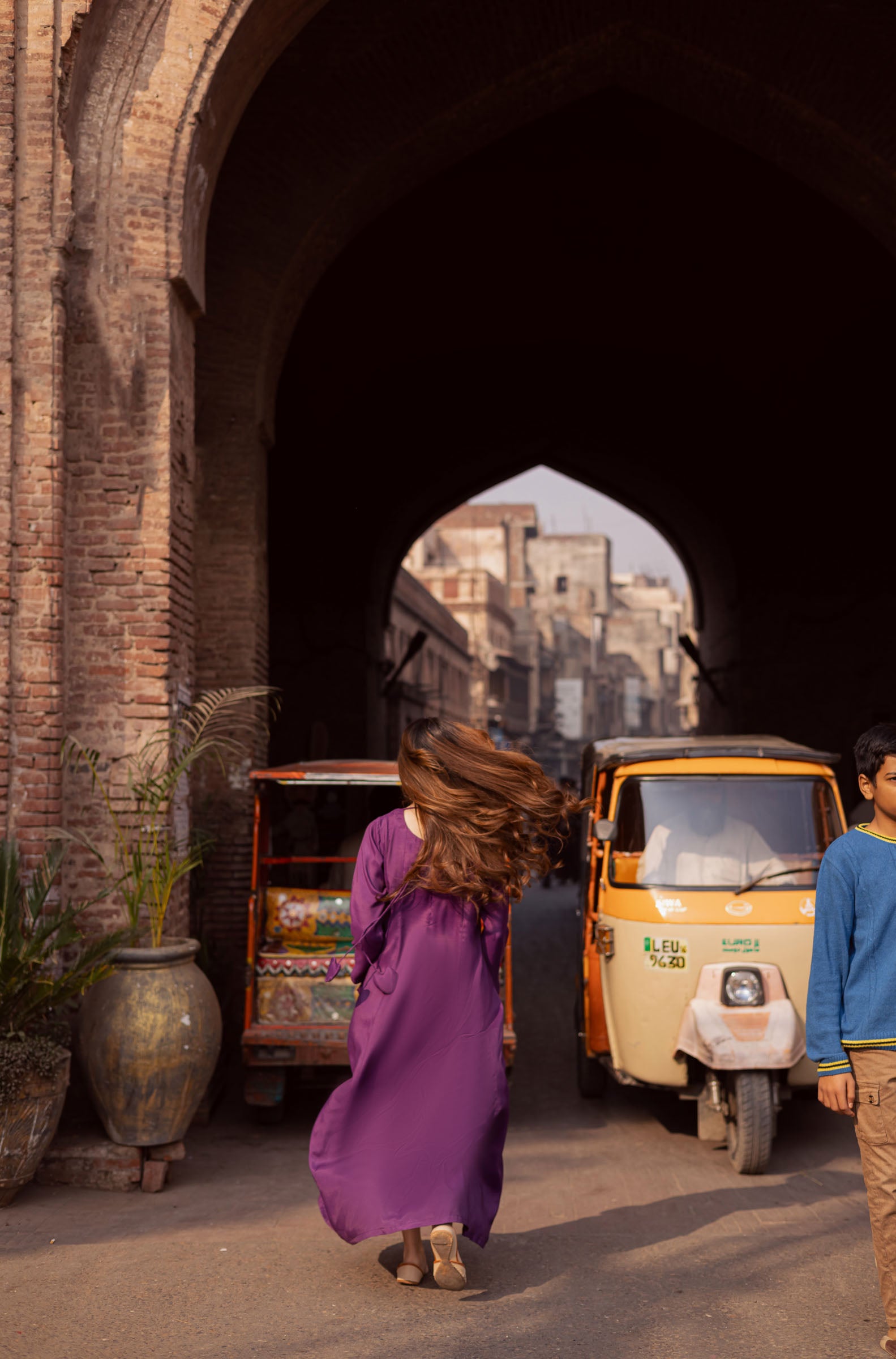 Raw Silk Frock-Purple