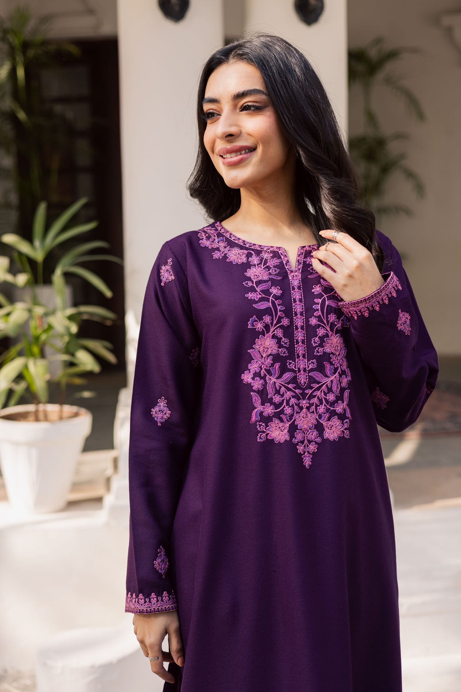 2PC Winter Embroidered Dress-1178