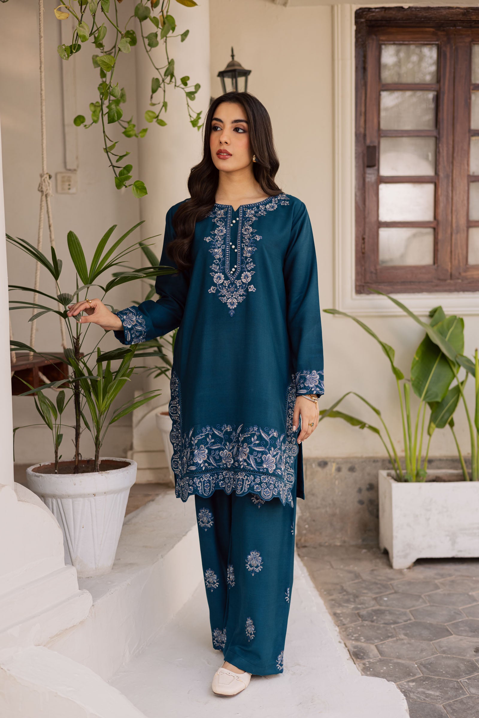 2PC Winter Embroidered Dress - 1188