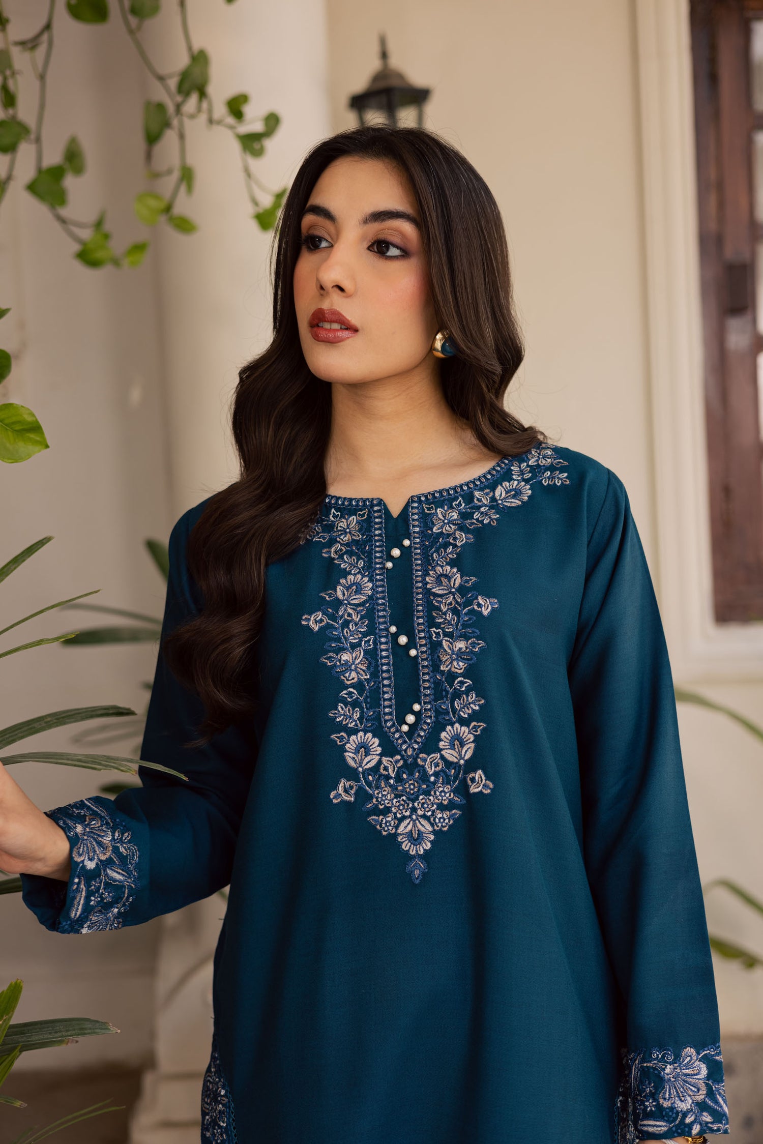 2PC Winter Embroidered Dress - 1188