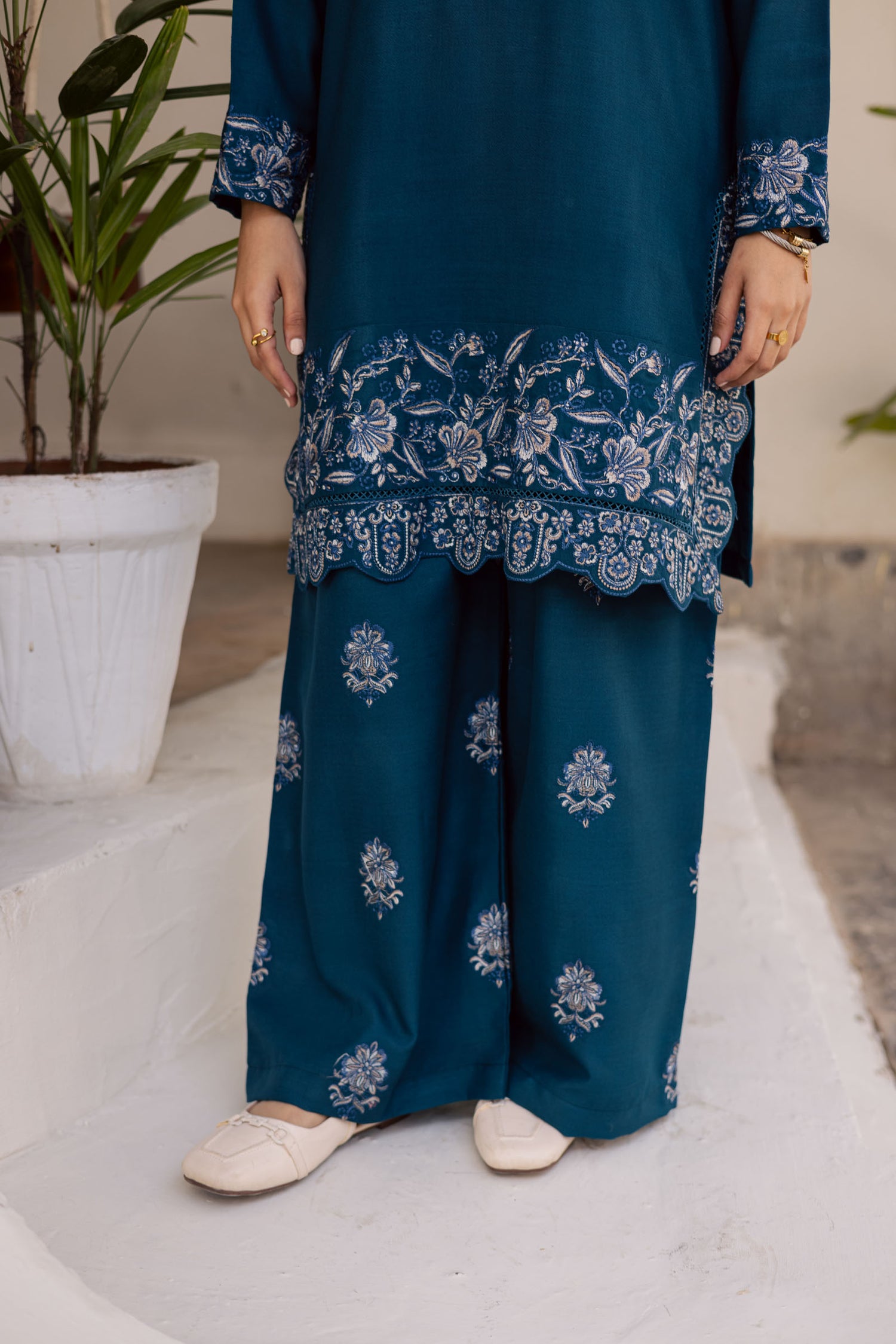 2PC Winter Embroidered Dress - 1188