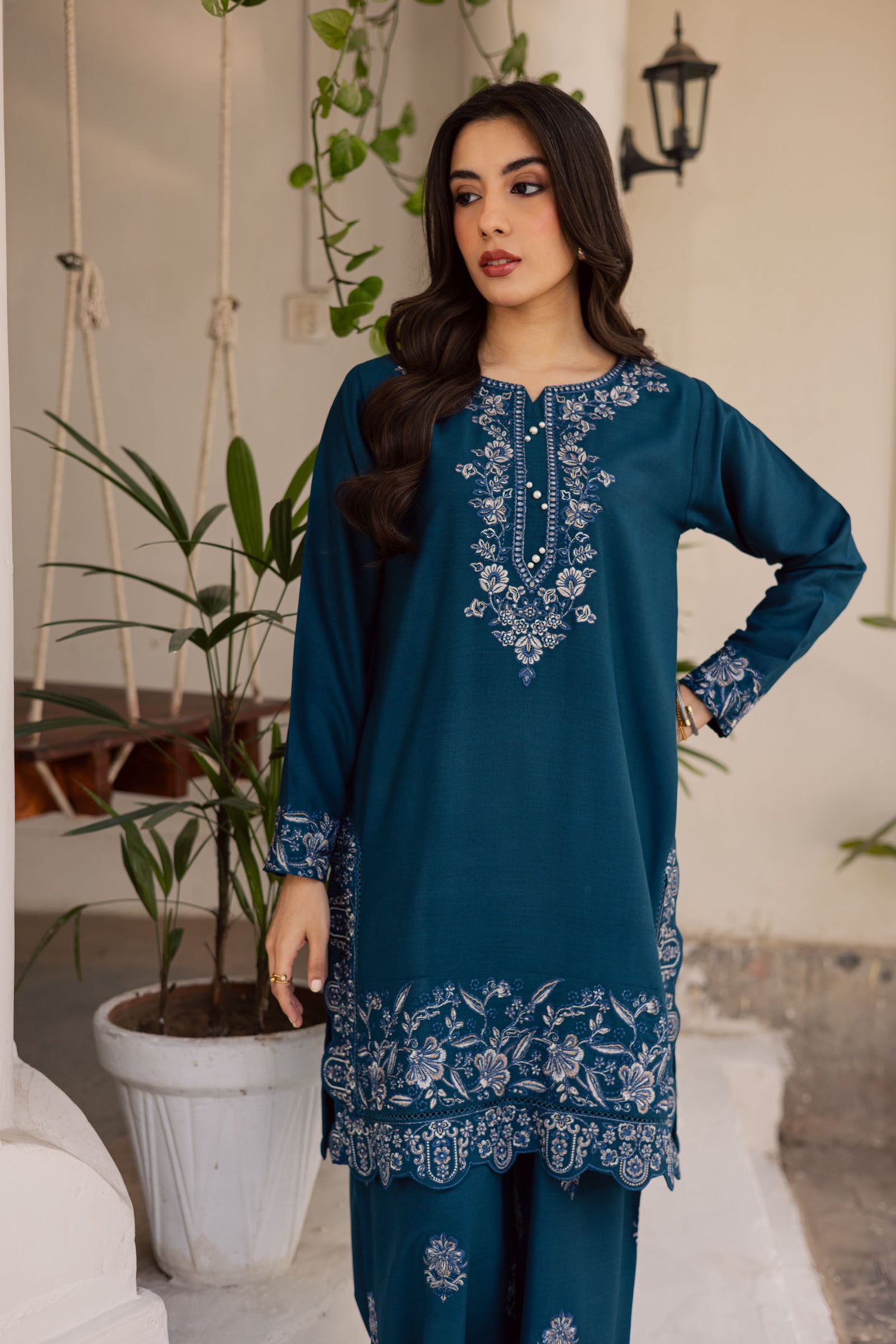 2PC Winter Embroidered Dress - 1188