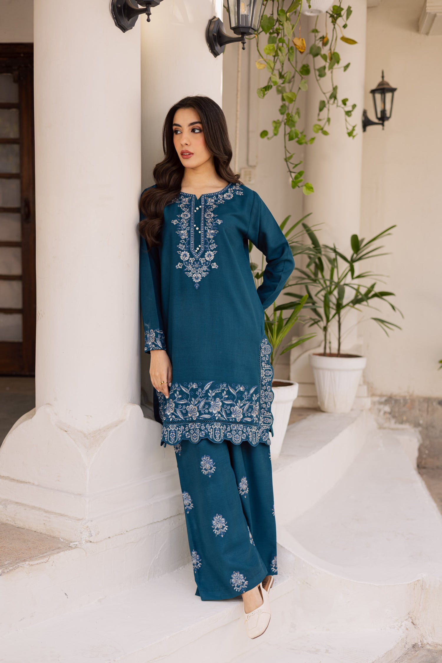 2PC Winter Embroidered Dress - 1188