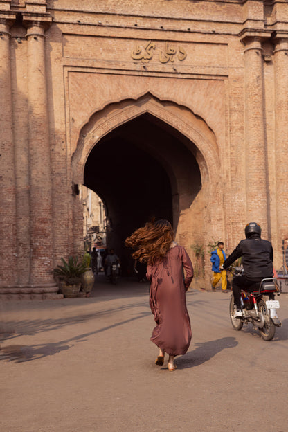 Raw Silk Frock-Chocolate Brown