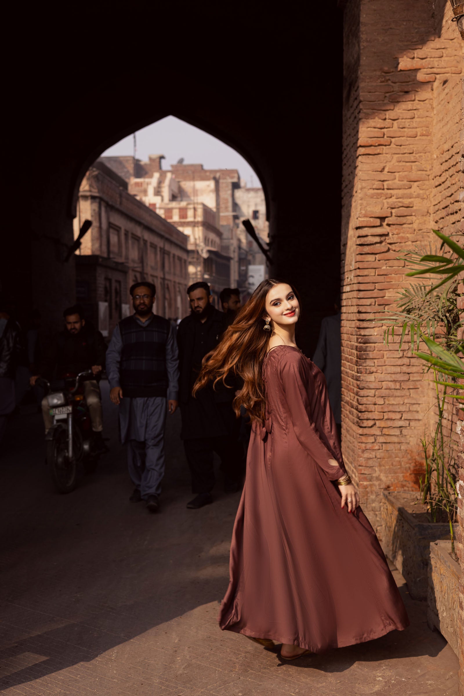 Raw Silk Frock-Chocolate Brown