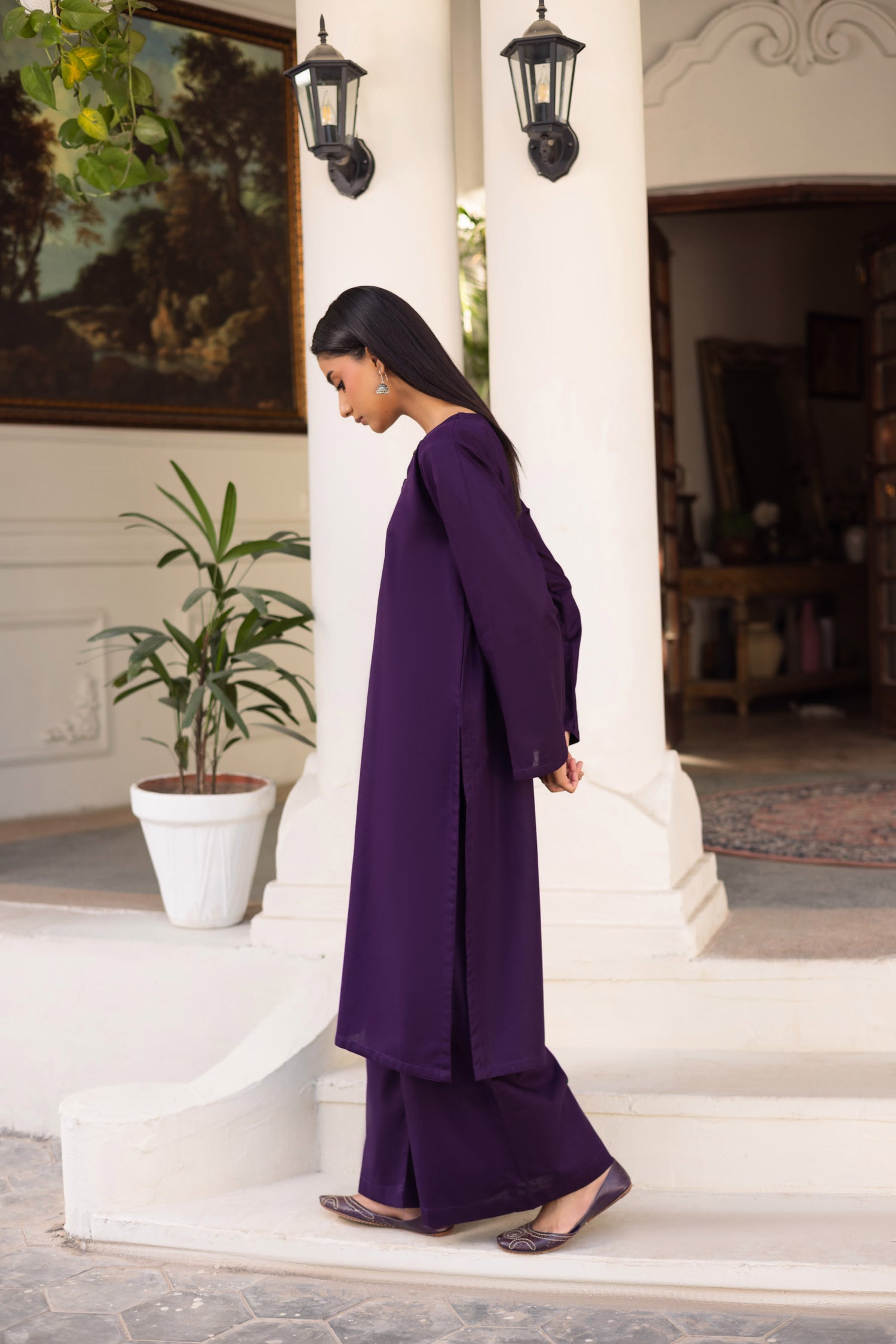 2 PC Khaddar Solid PSK 01 - Purple