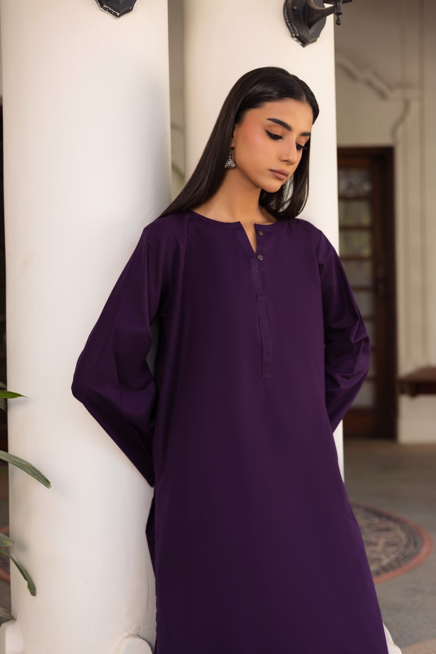 2 PC Khaddar Solid PSK 01 - Purple