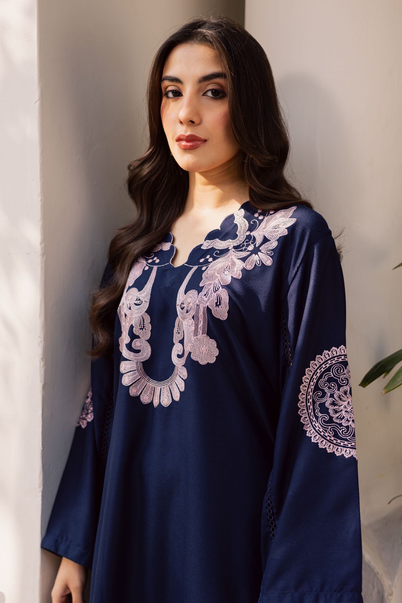 2PC Winter Embroidered Dress - 1190