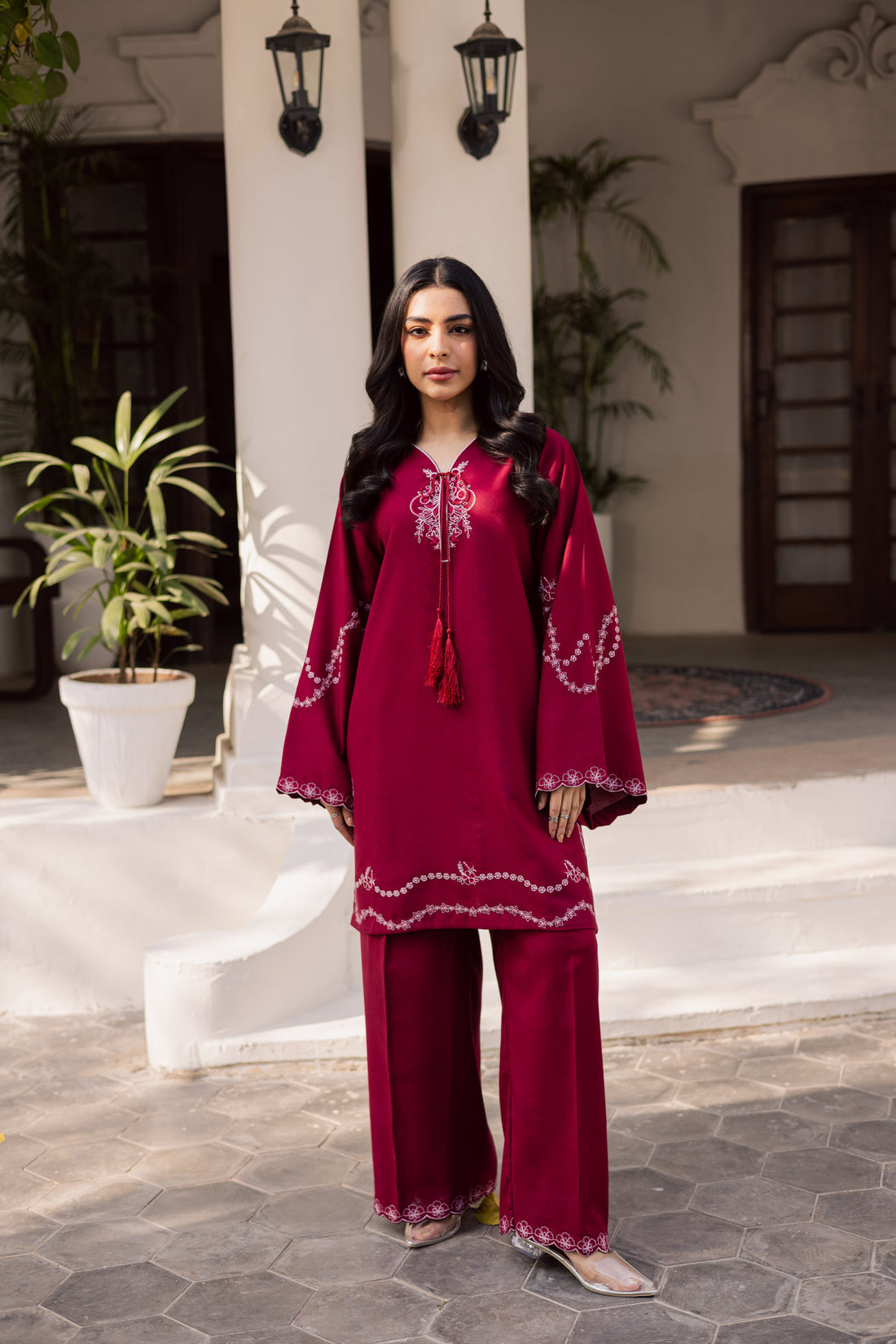 2PC Winter Embroidered Dress- 1175