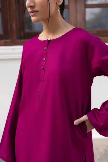 2 PC Khaddar Solid CSK 02 - Plum