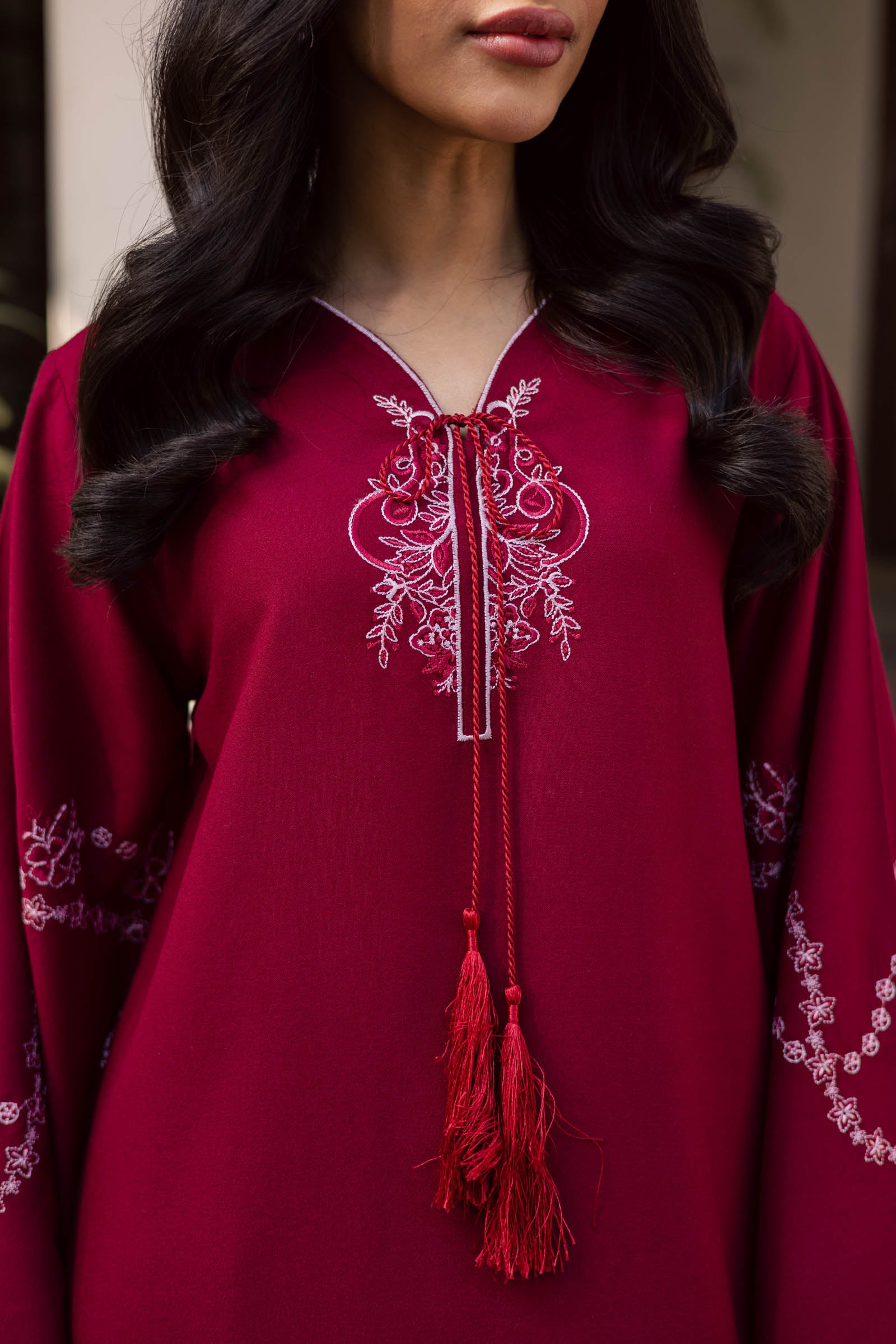 2PC Winter Embroidered Dress- 1175