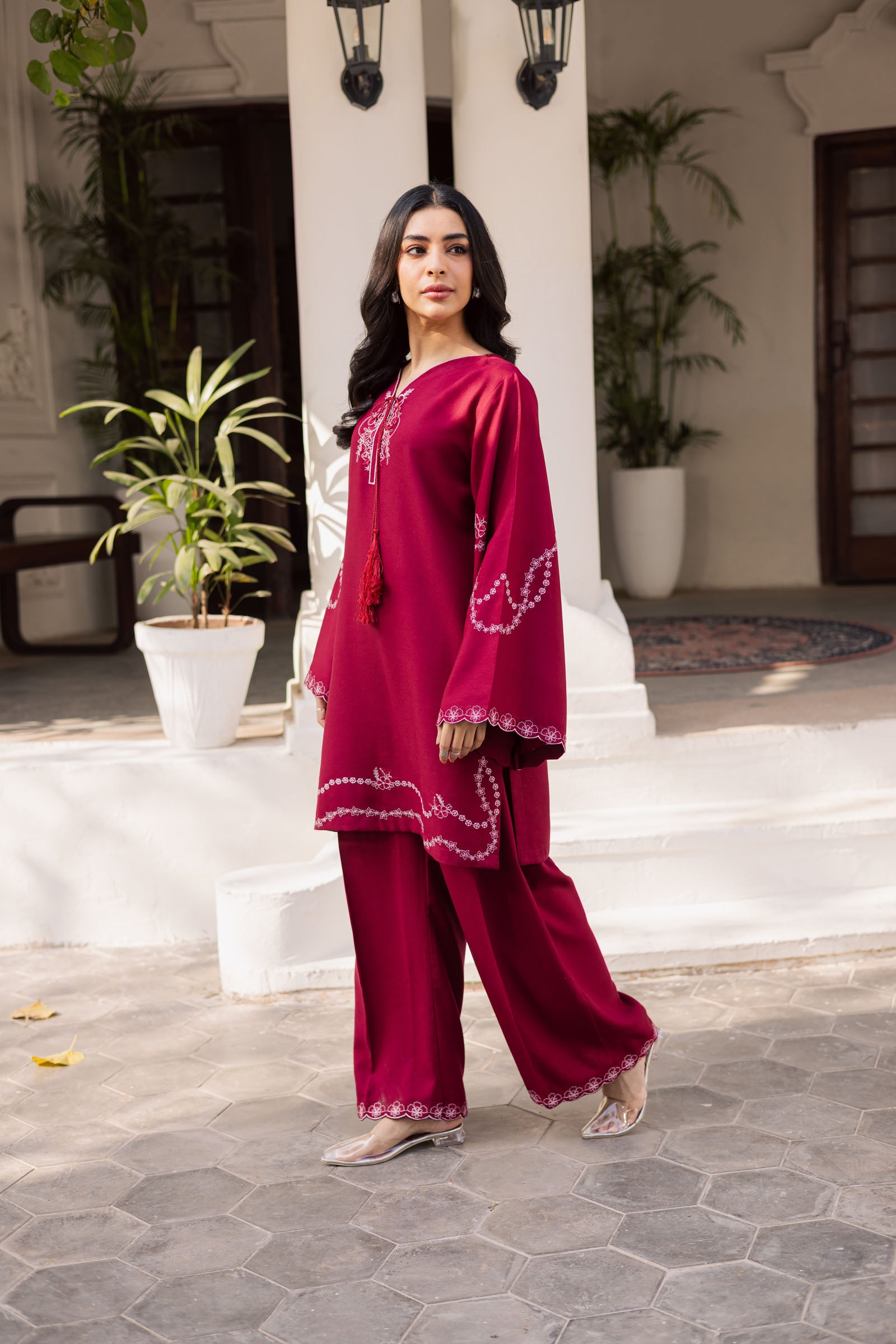 2PC Winter Embroidered Dress- 1175