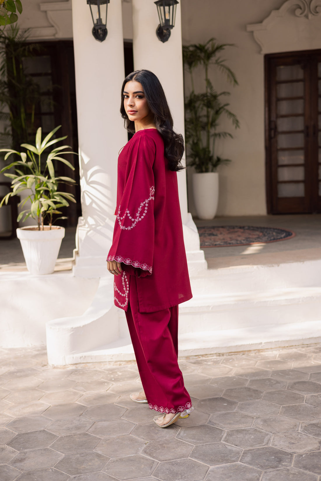 2PC Winter Embroidered Dress- 1175