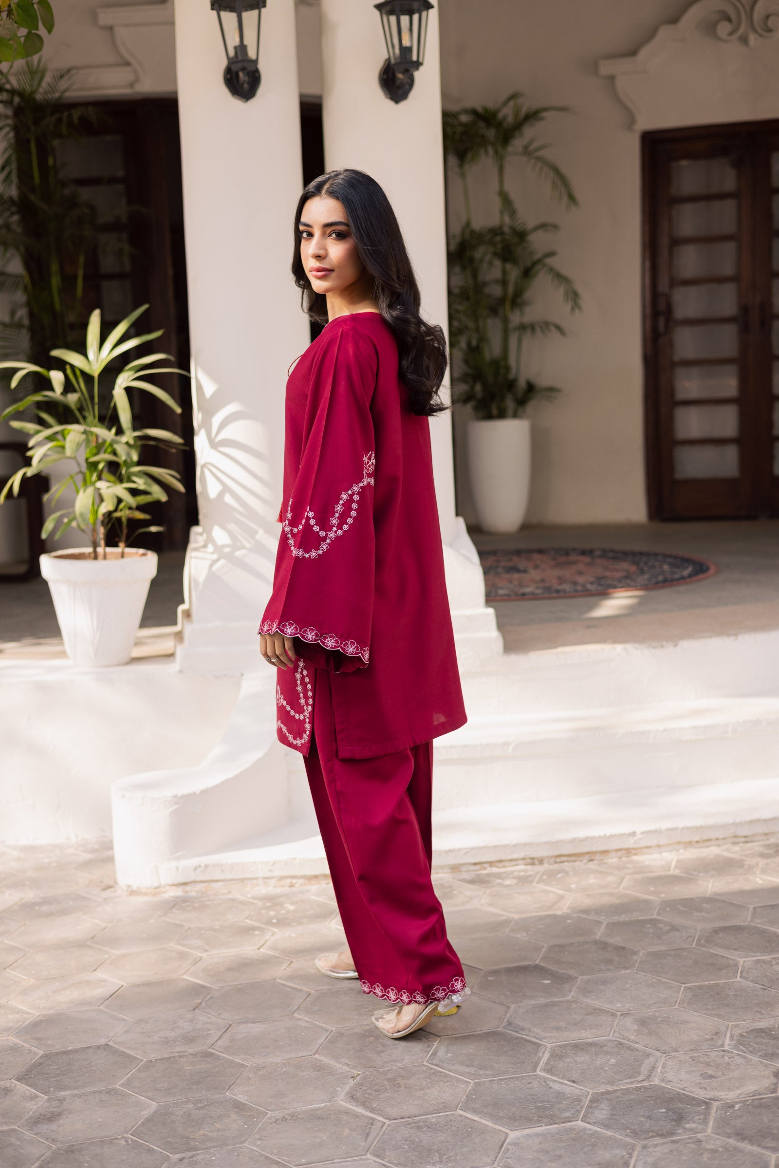 2PC Winter Embroidered Dress- 1175