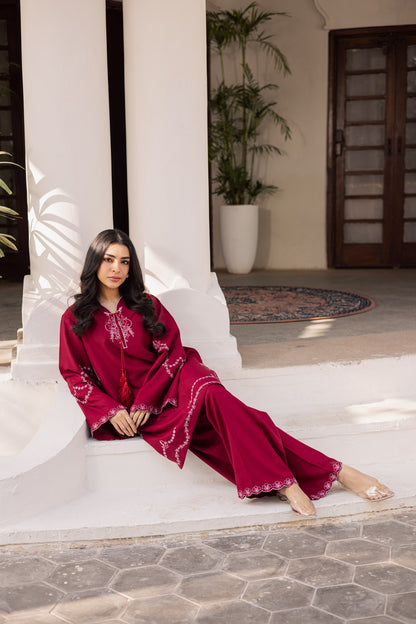 2PC Winter Embroidered Dress- 1175