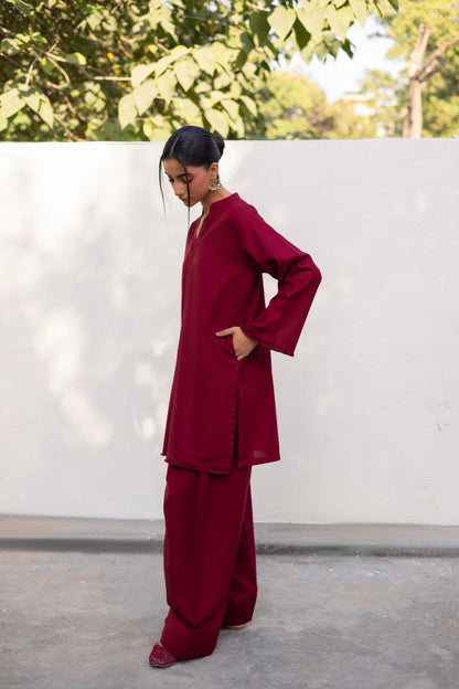 2 PC Khaddar Solid FSK 03 – Maroon