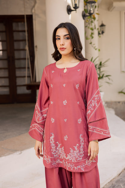 2PC Winter Embroidered Dress - 1202