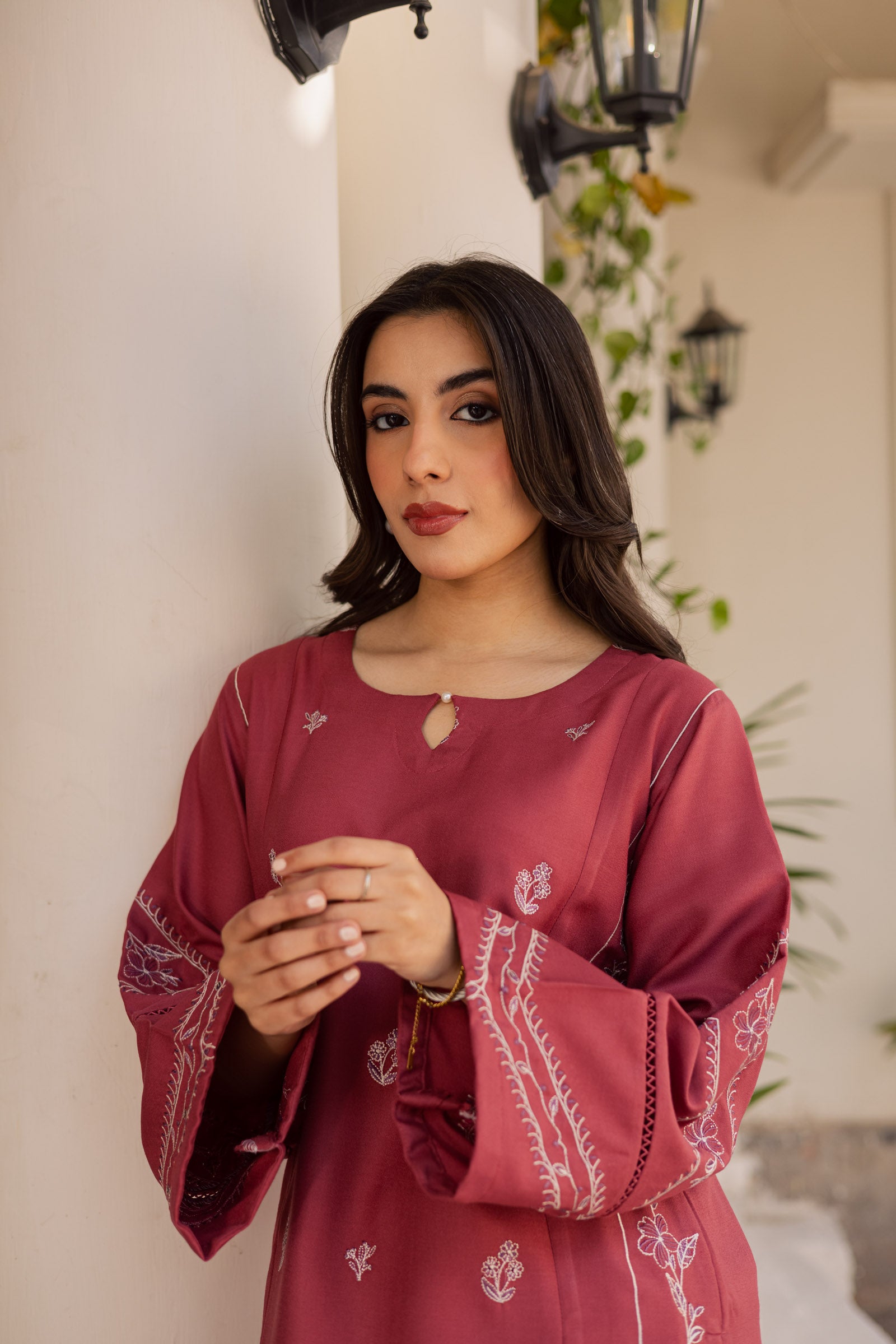 2PC Winter Embroidered Dress - 1202