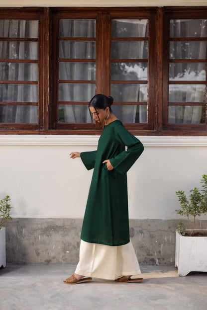 2 PC Khaddar Solid CSK 02 - Bottle Green