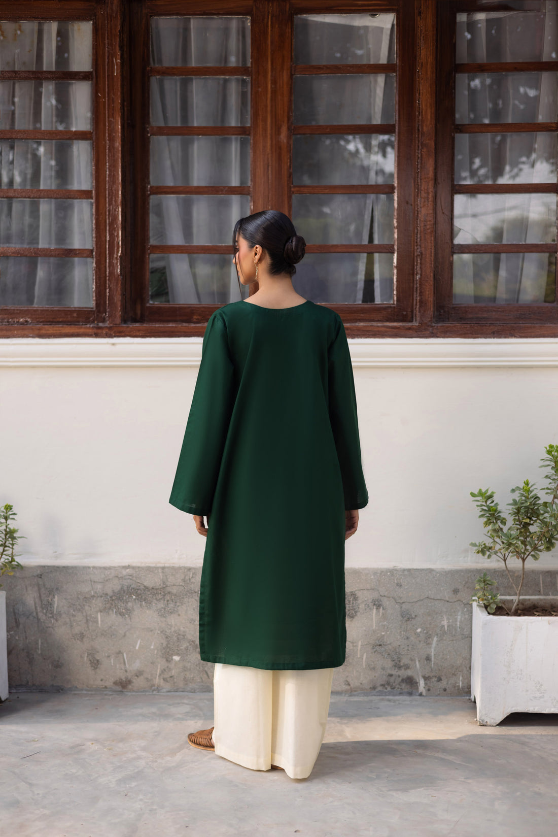 2 PC Khaddar Solid CSK 02 - Bottle Green