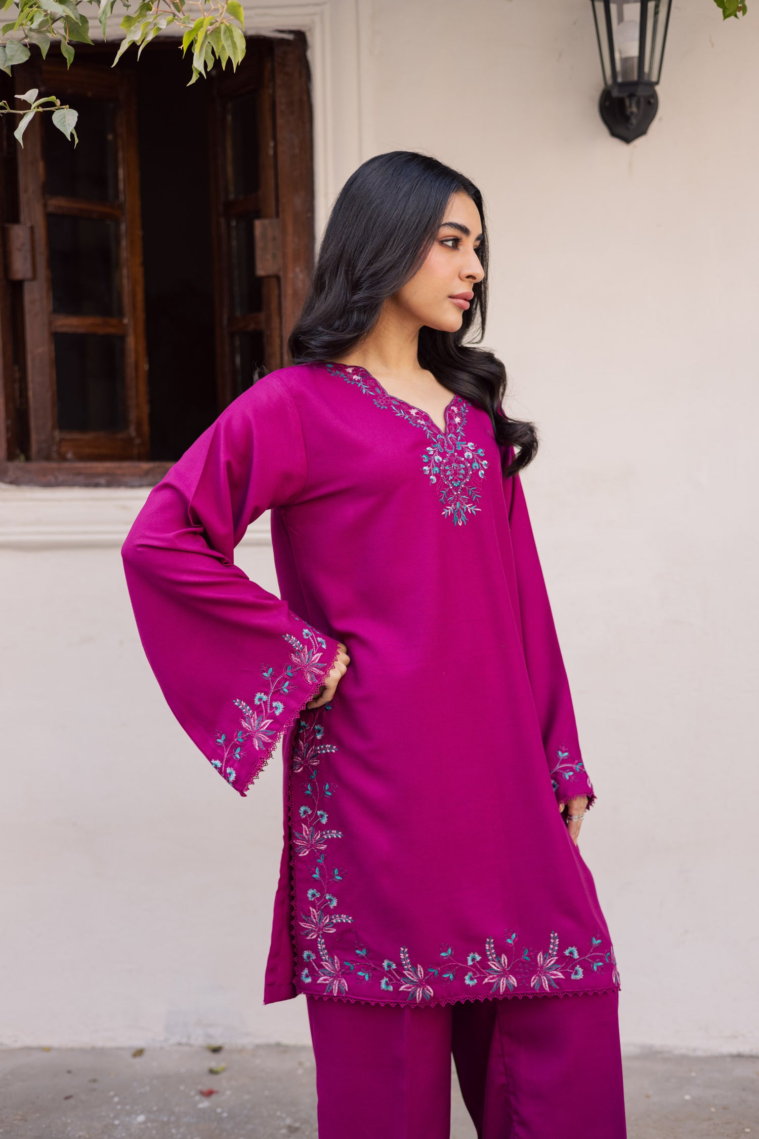 2PC Winter Embroidered Dress-1177
