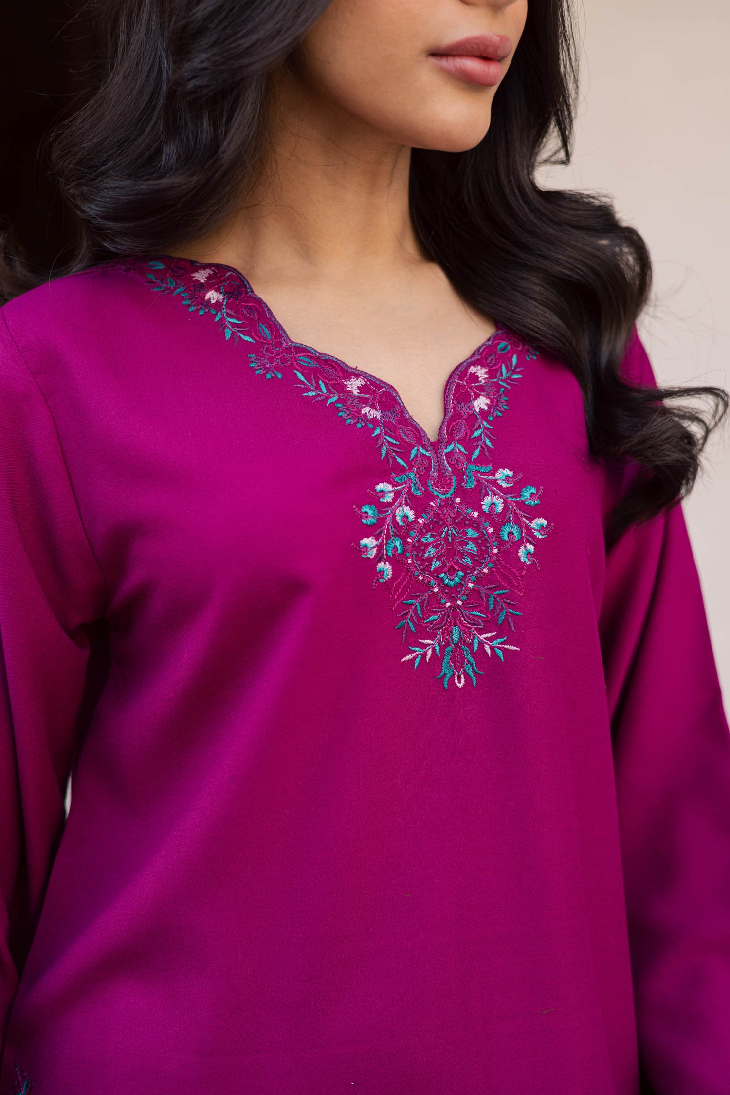 2PC Winter Embroidered Dress-1177