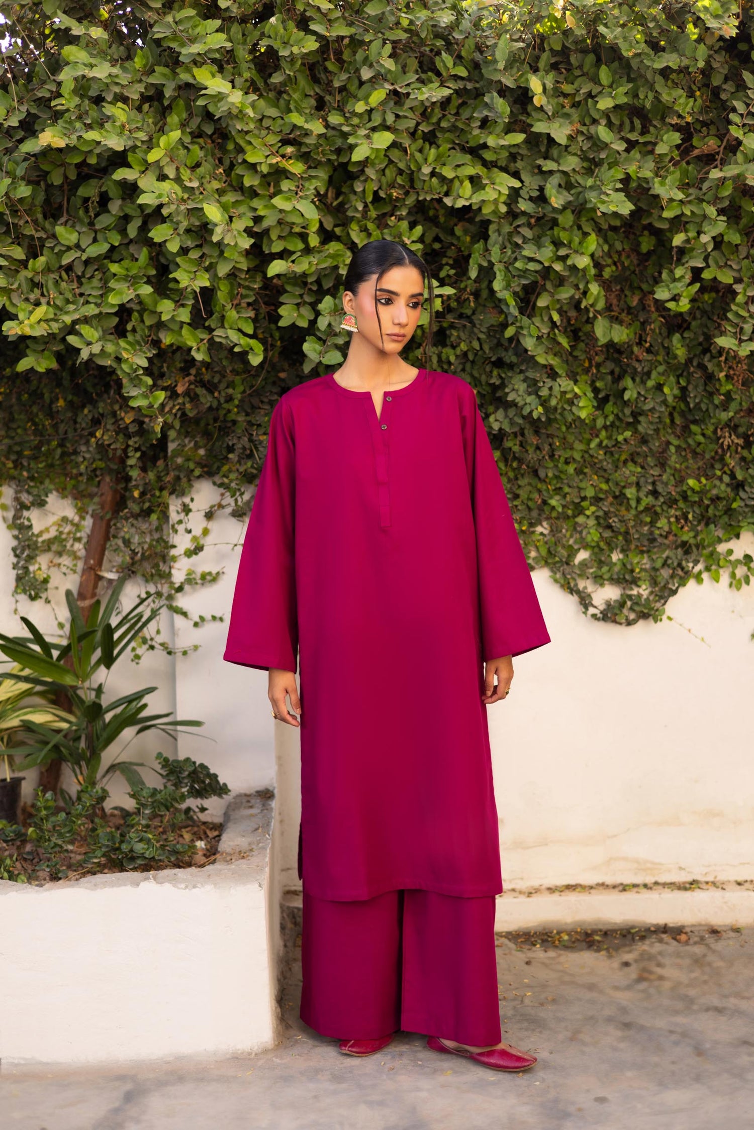 2 PC Khaddar Solid PSK 01 - Plum