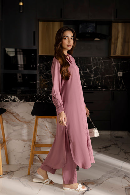 Solid 2PC Dress - SP-02 Mauve