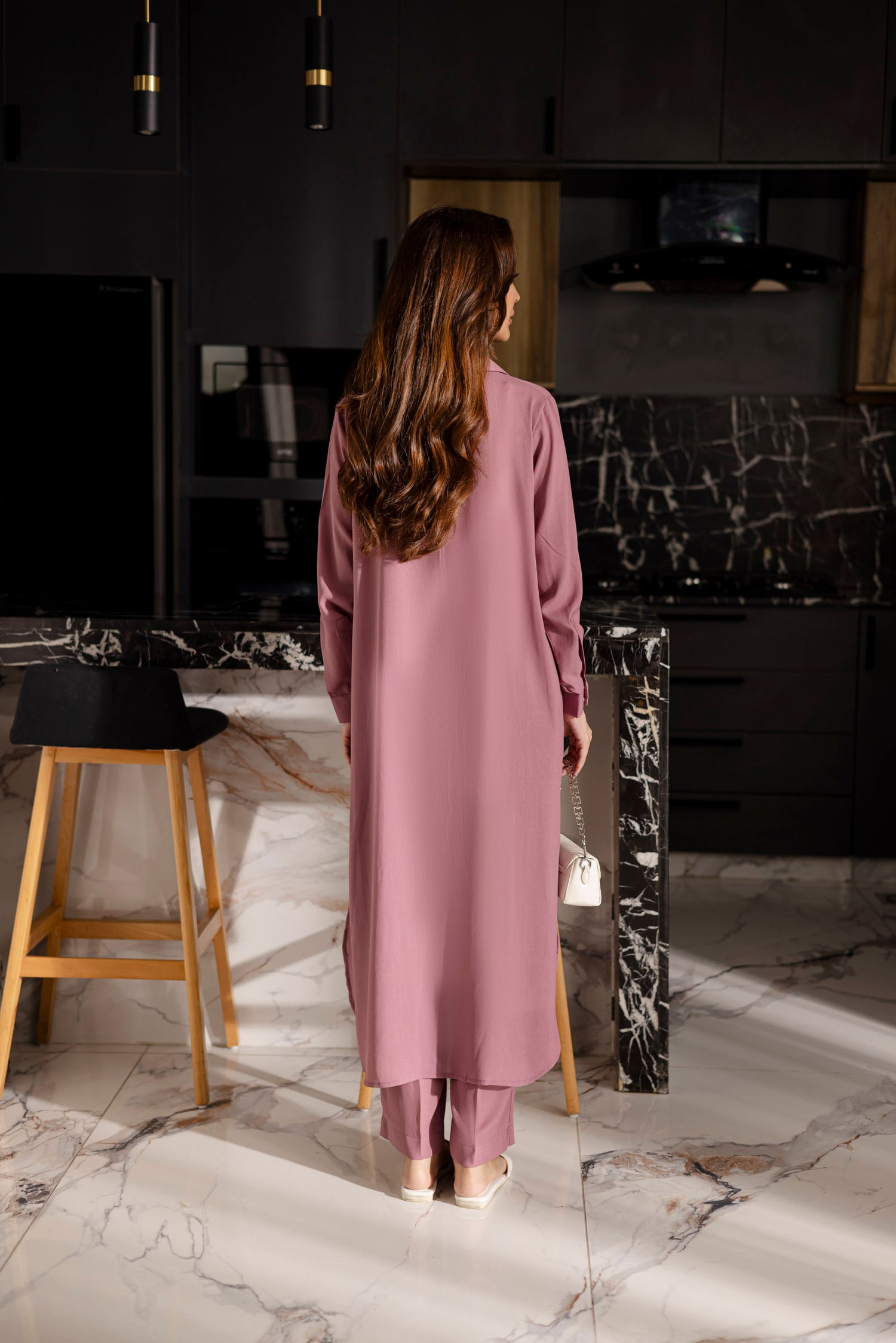 Solid 2PC Dress - SP-02 Mauve