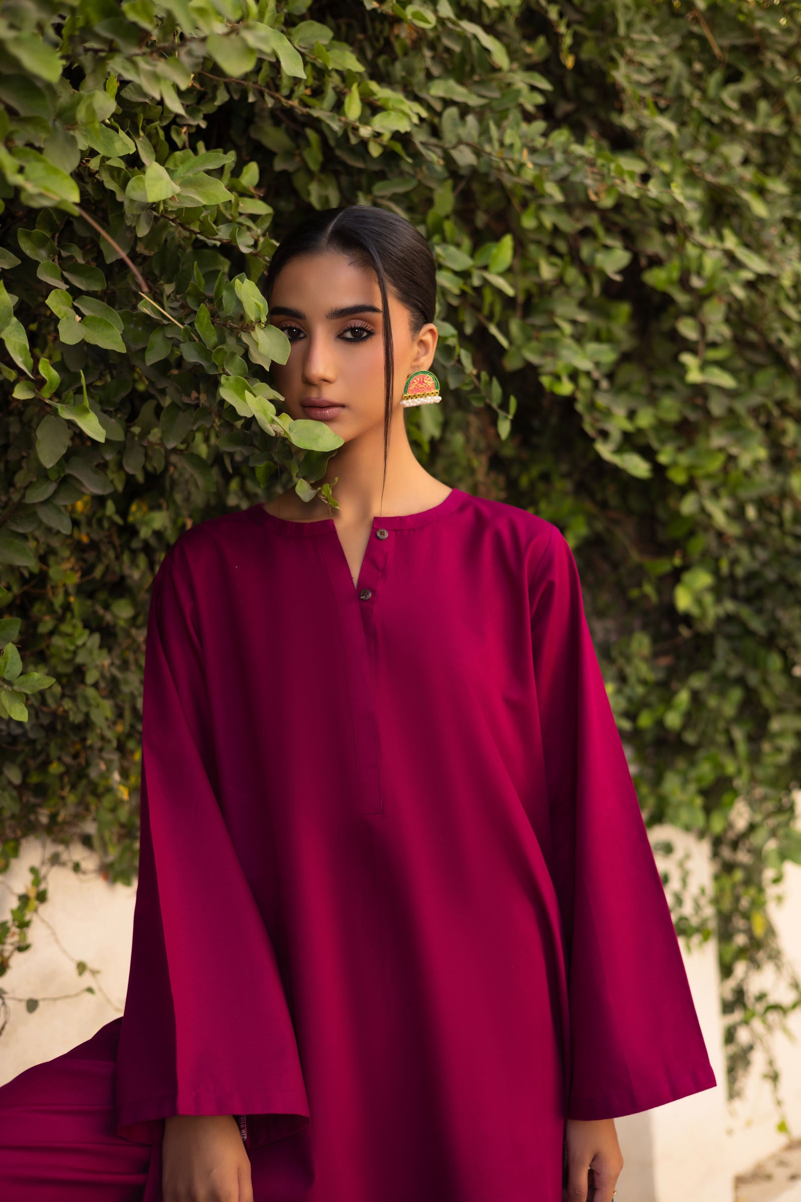 2 PC Khaddar Solid PSK 01 - Plum