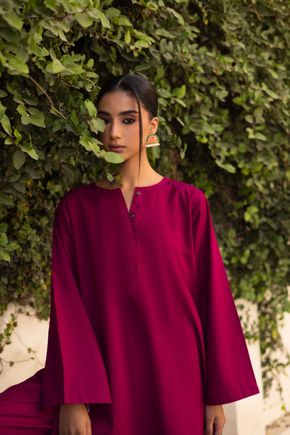 2 PC Khaddar Solid PSK 01 - Plum