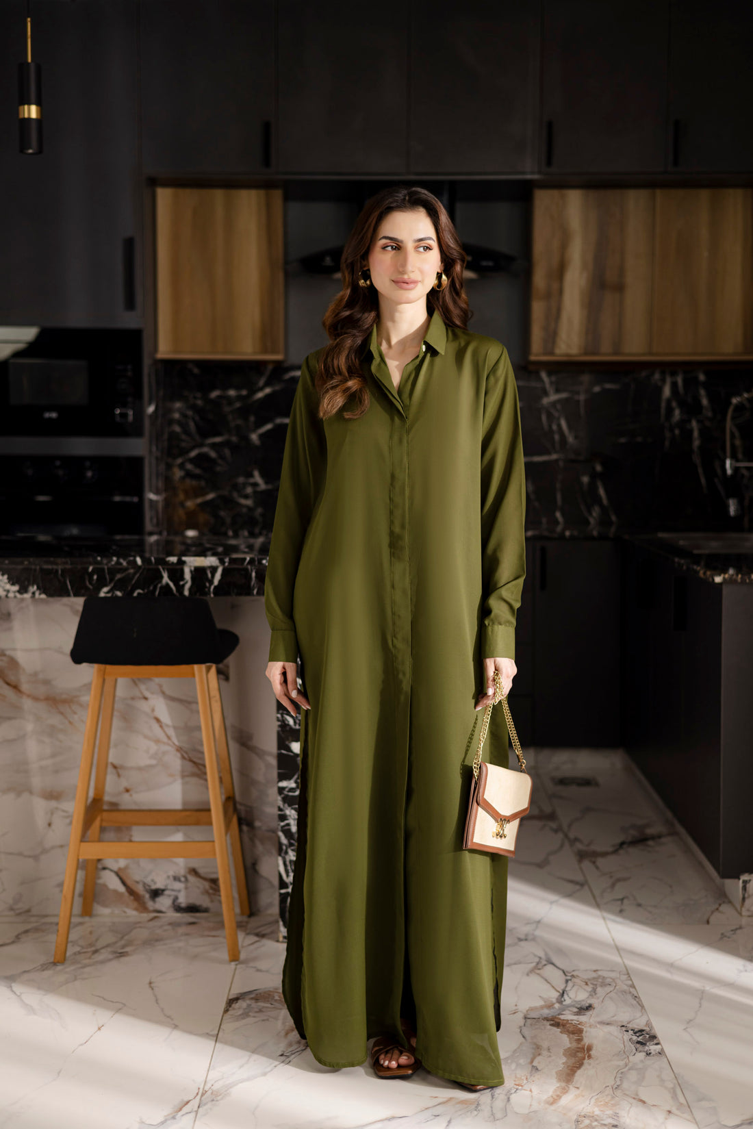 Solid 2PC Dress - SP-02 Olive