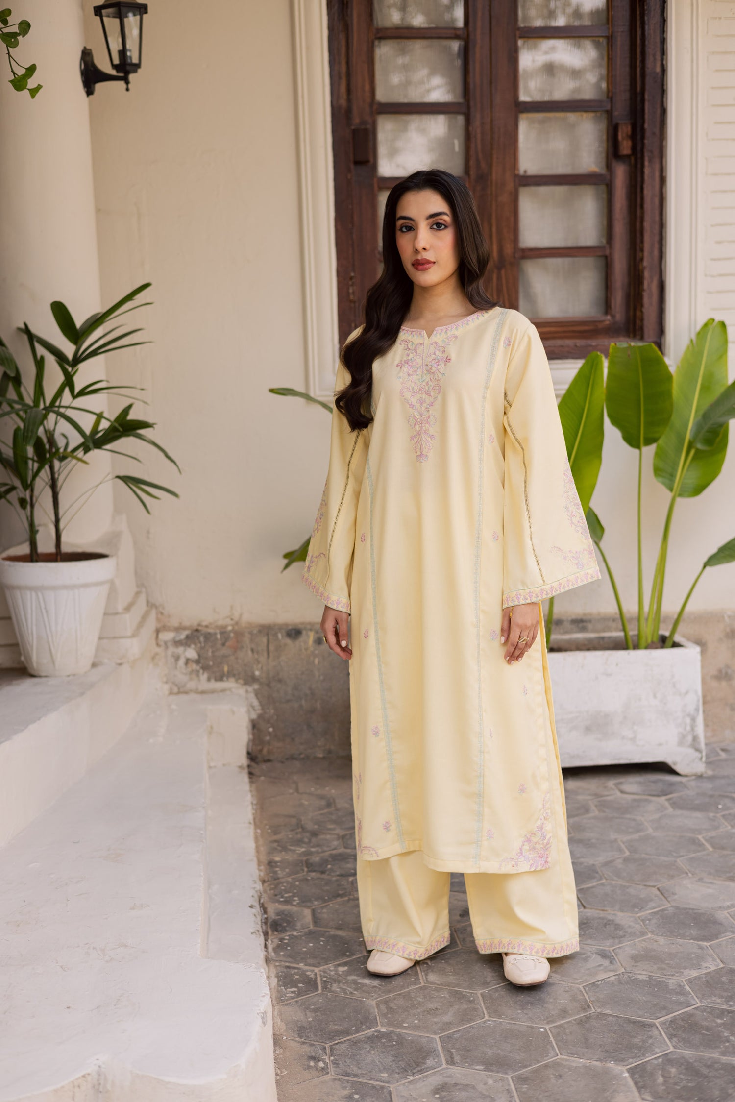 2PC Winter Embroidered Dress - 1185