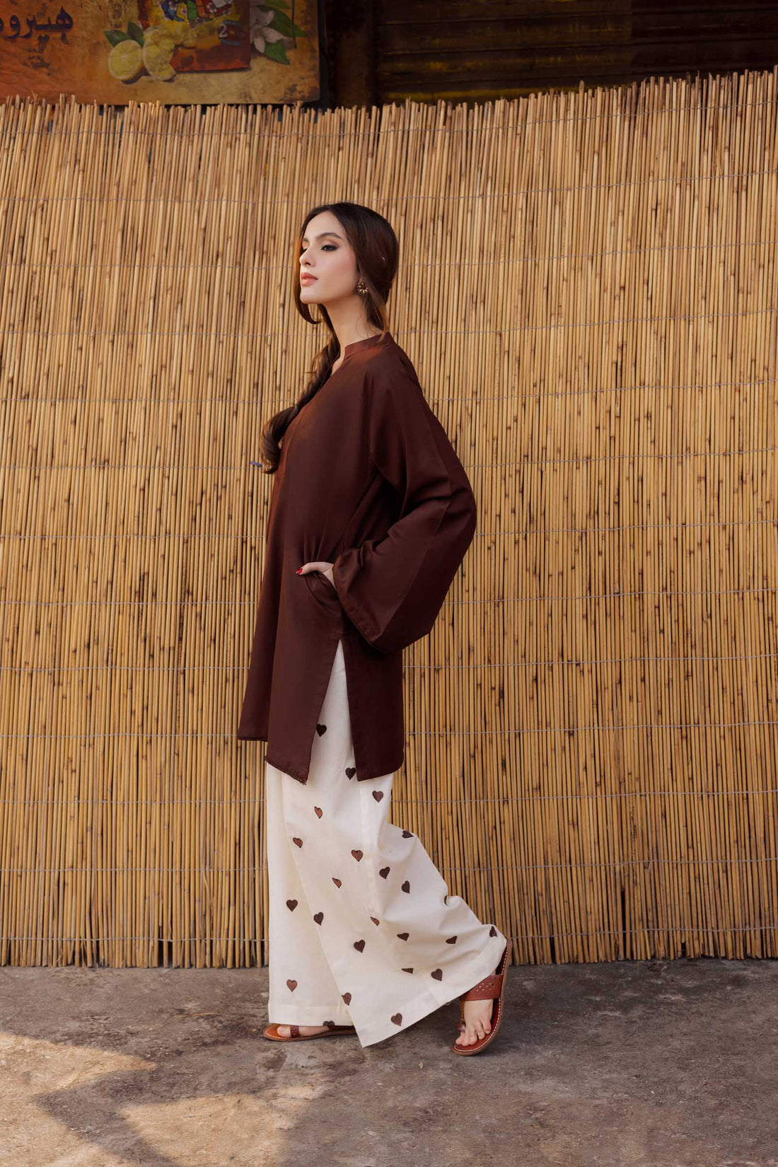 2PC Embroidered Khaddar MSK 05 – Dark Brown