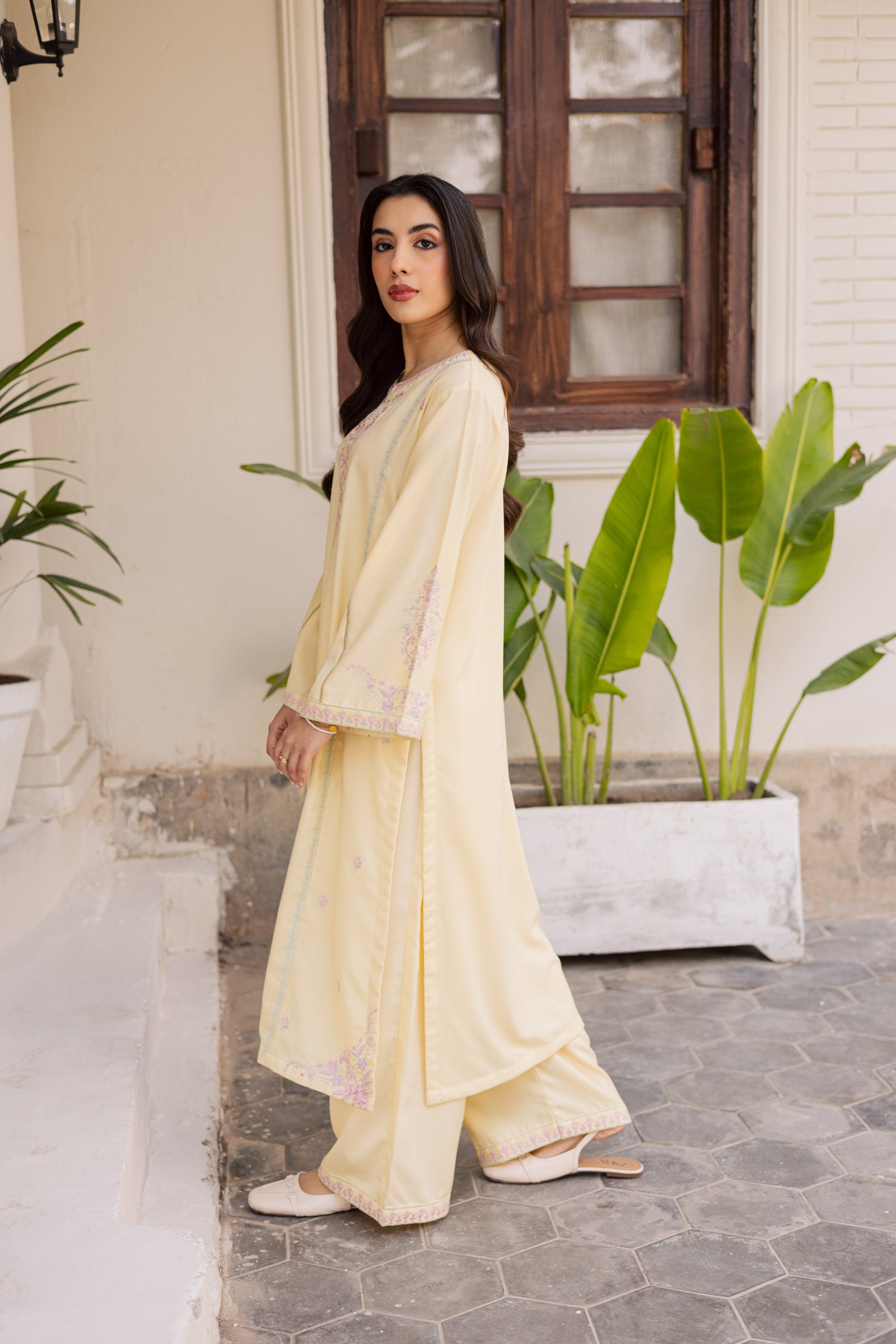 2PC Winter Embroidered Dress - 1185