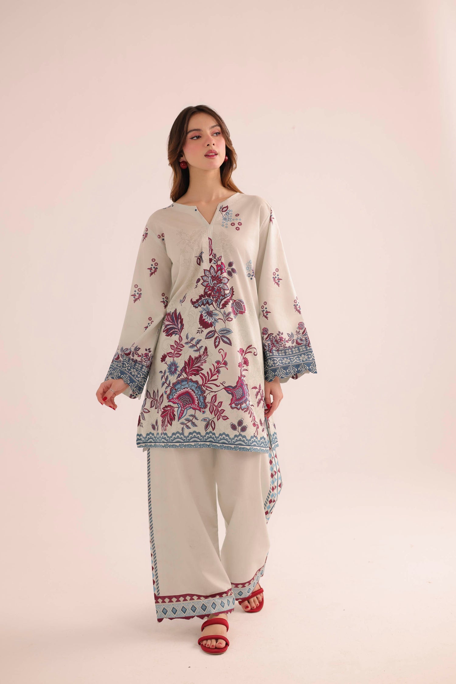 2PC Summer Lawn Dress- PRT L42974