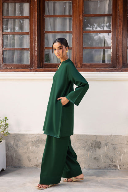 2 PC Khaddar Solid FSK 03 – Bottle Green