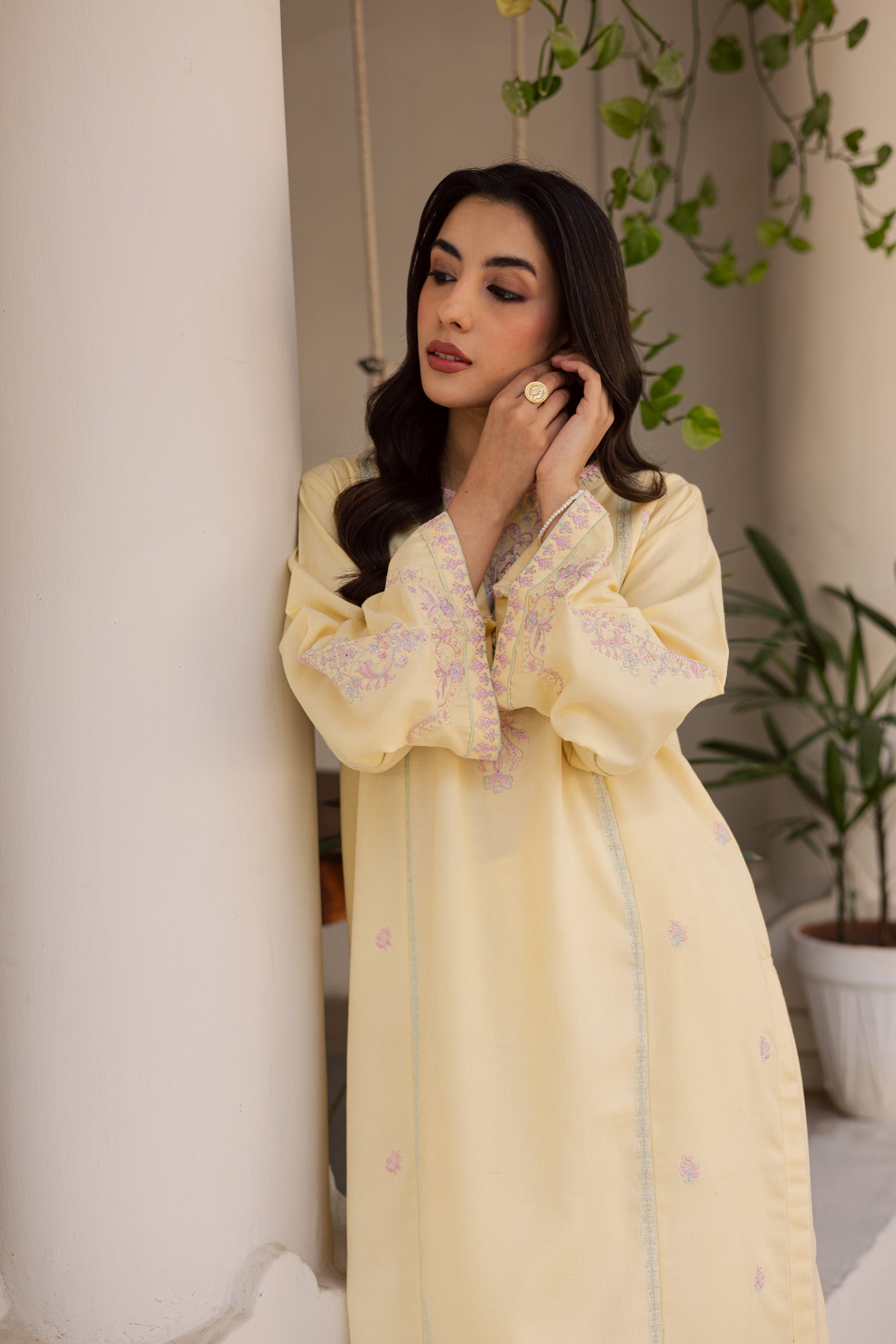 2PC Winter Embroidered Dress - 1185