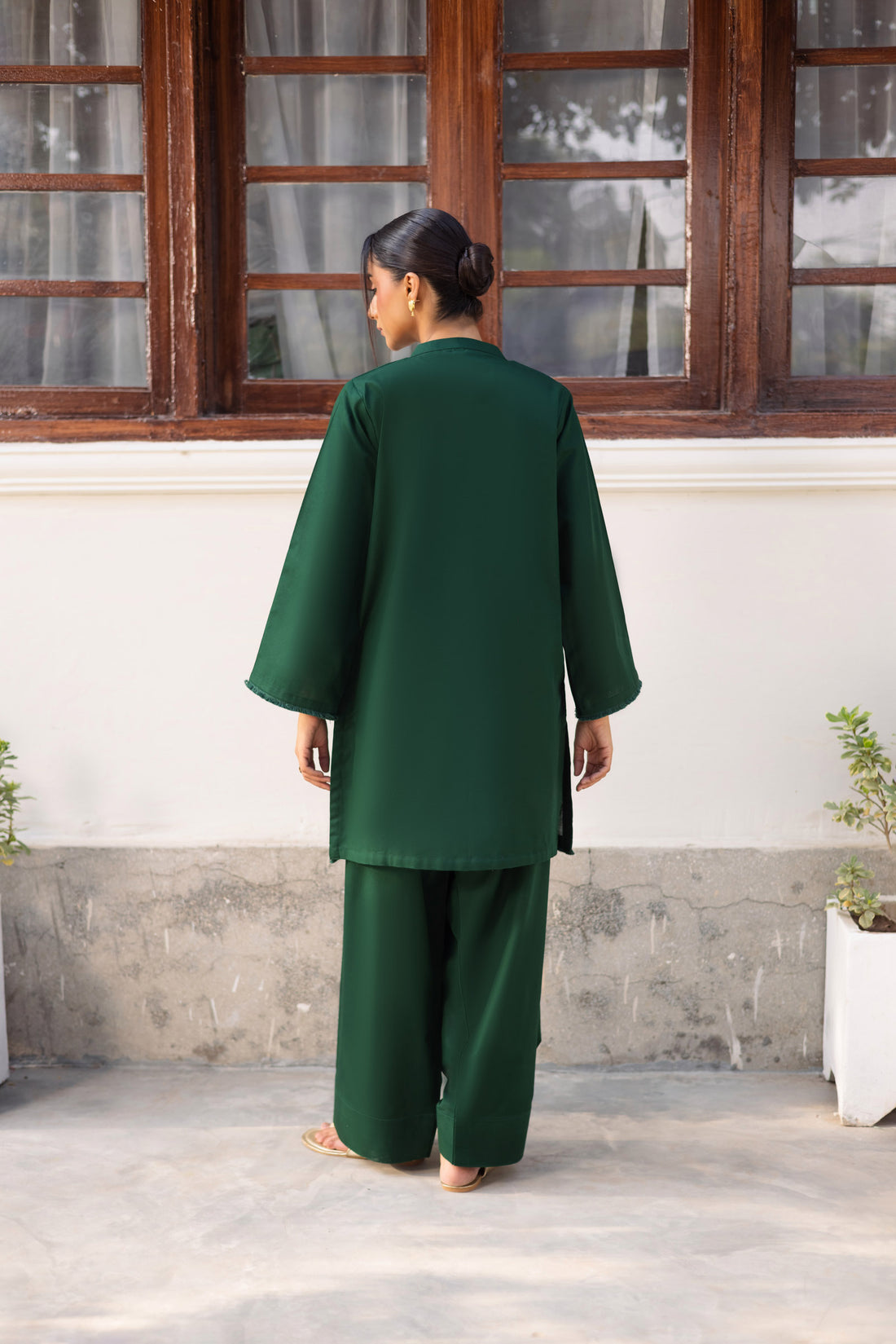 2 PC Khaddar Solid FSK 03 – Bottle Green